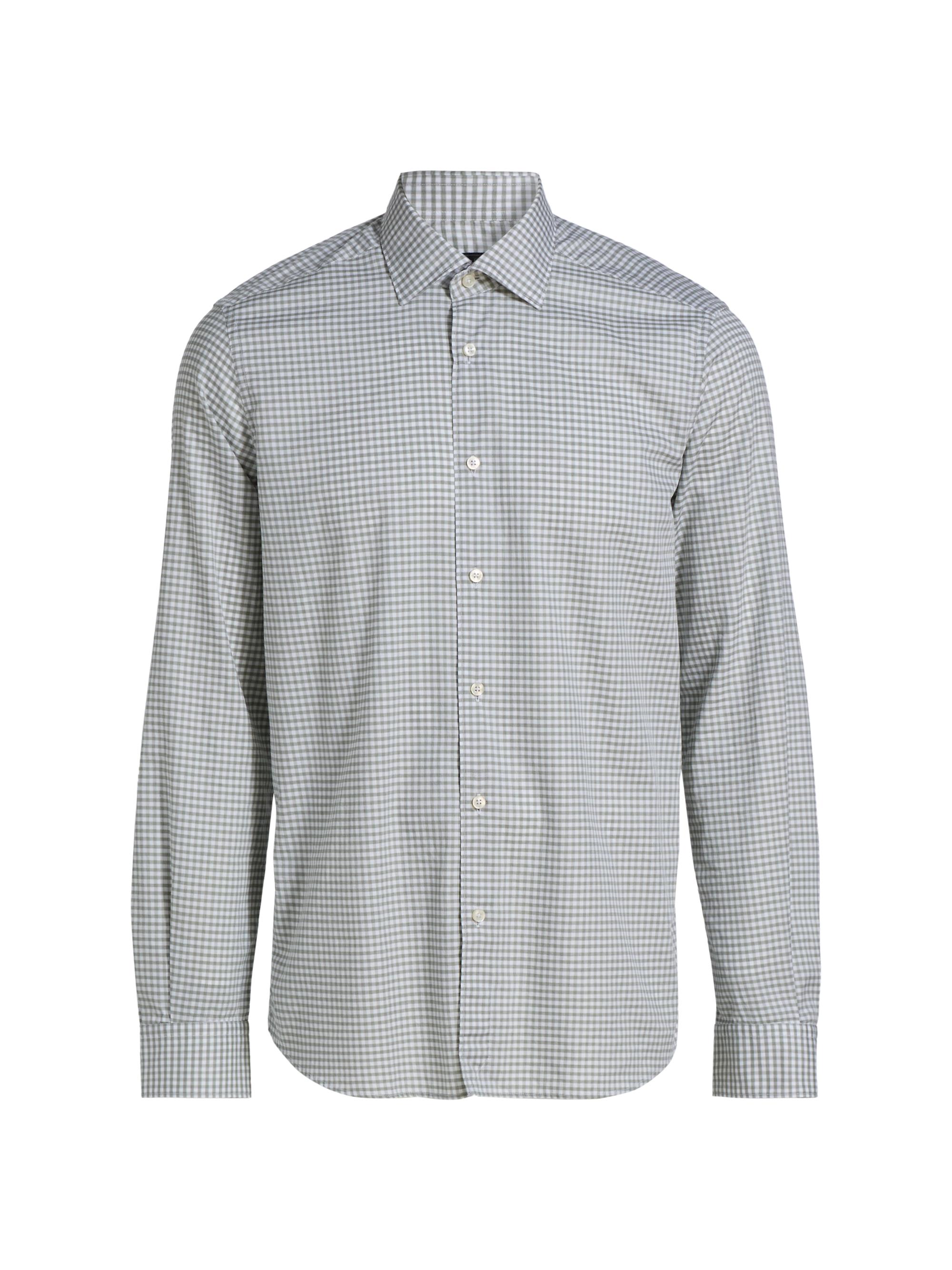 Saks Fifth Avenue Men's COLLECTION Check Cotton Shirt - Green