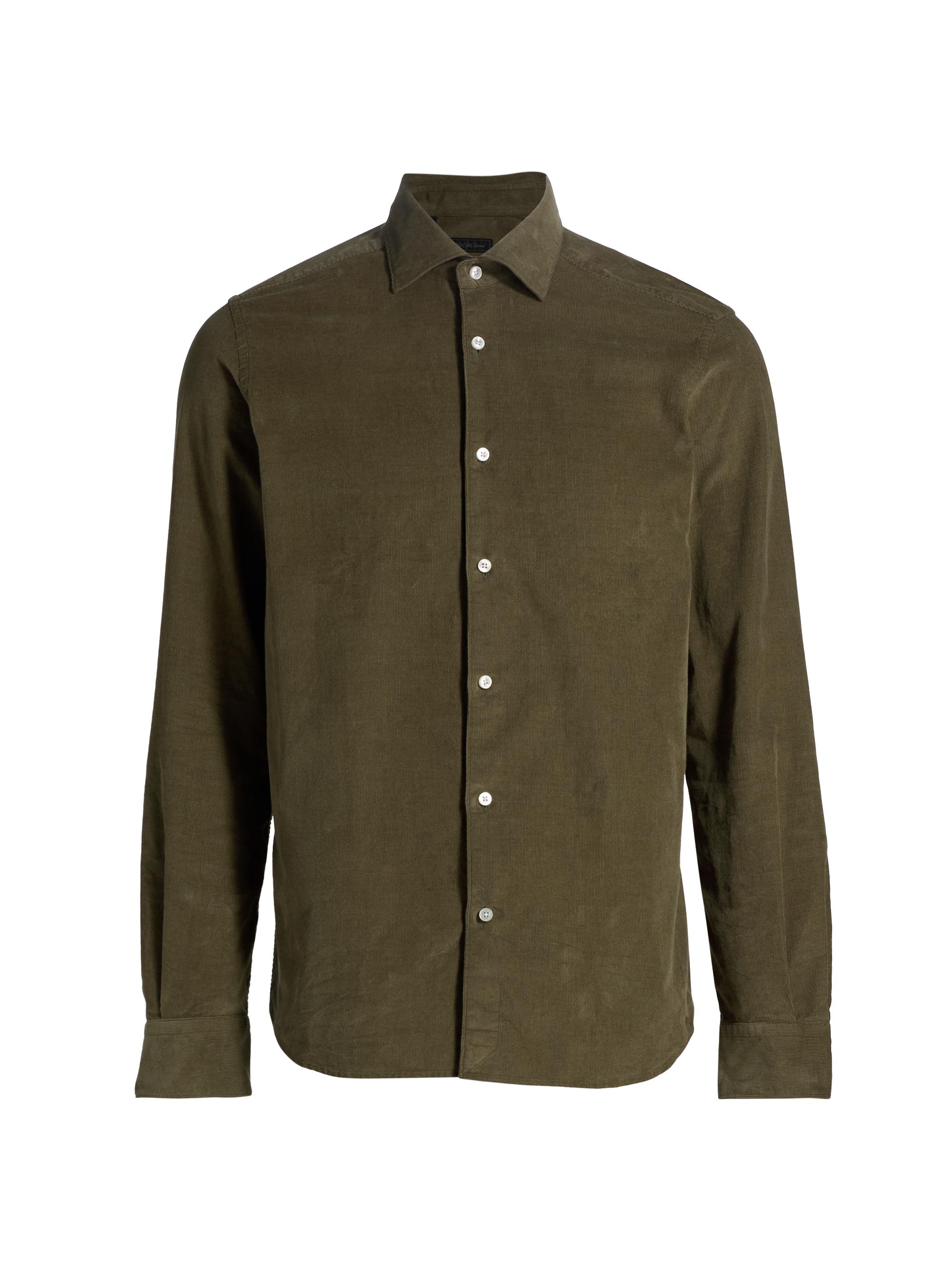 Saks Fifth Avenue Men's Cotton Corduroy Button-Front Shirt - Green