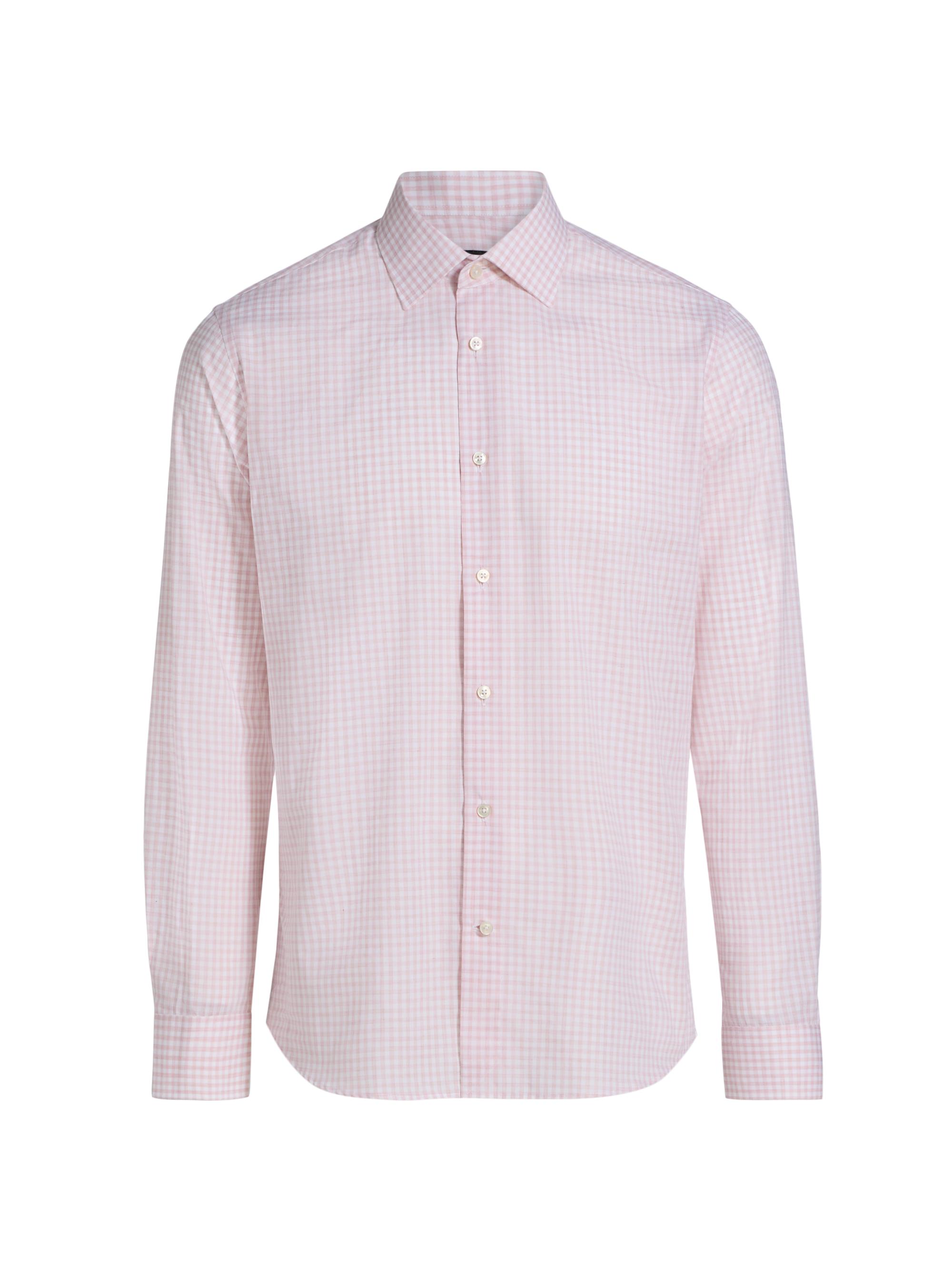 Saks Fifth Avenue Men's COLLECTION Check Cotton Shirt - Pink