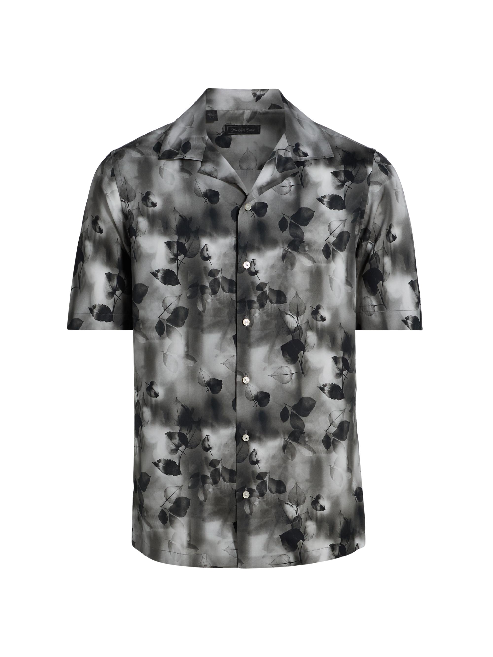 Saks Fifth Avenue Men's COLLECTION Abstract Floral Camp Shirt - Black