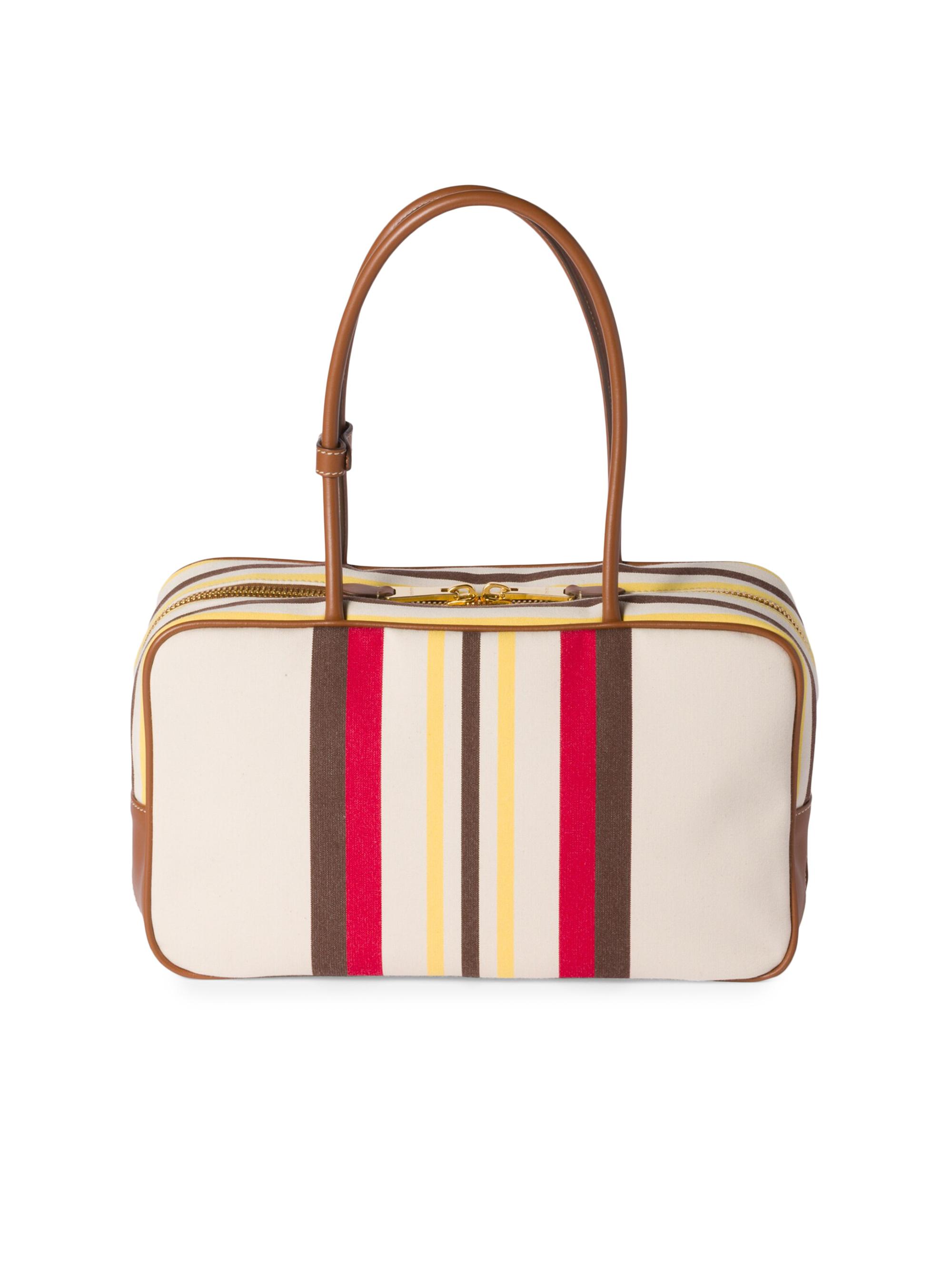 Miu Miu Beau Canvas and Leather Top Handle Bag | Saks Fifth