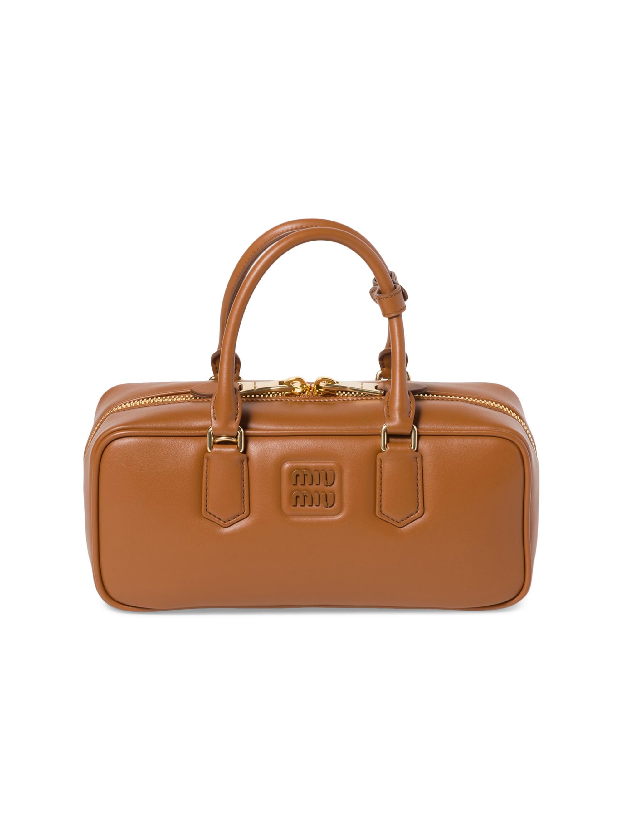 Miu Miu Women's Arcadie Leather Top Handle Bag - Brown