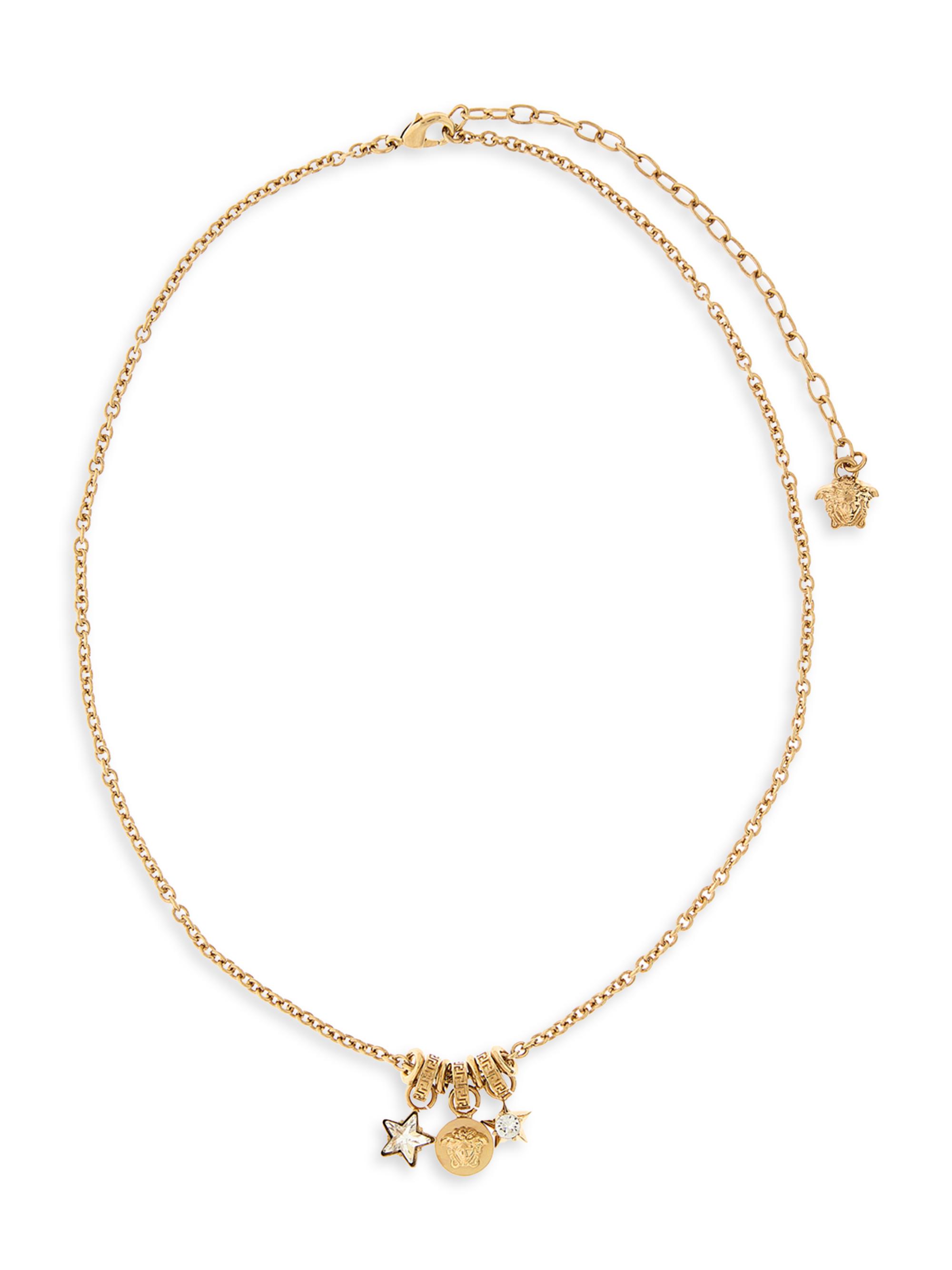 Versace Women's Medusa Star Goldtone & Glass Charm Necklace -  Gold