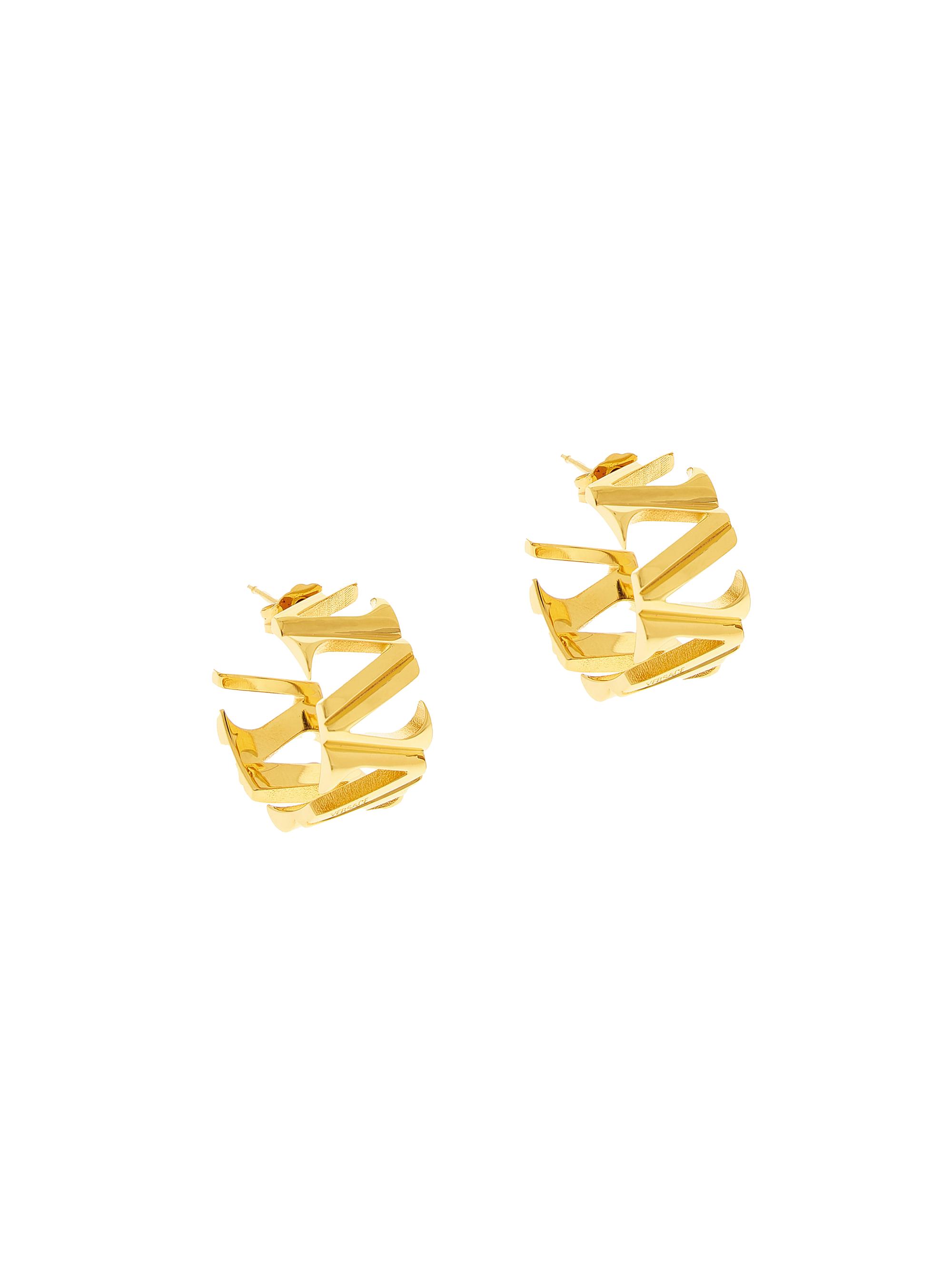 Versace Women's V Goldtone Hoop Earrings -  Gold