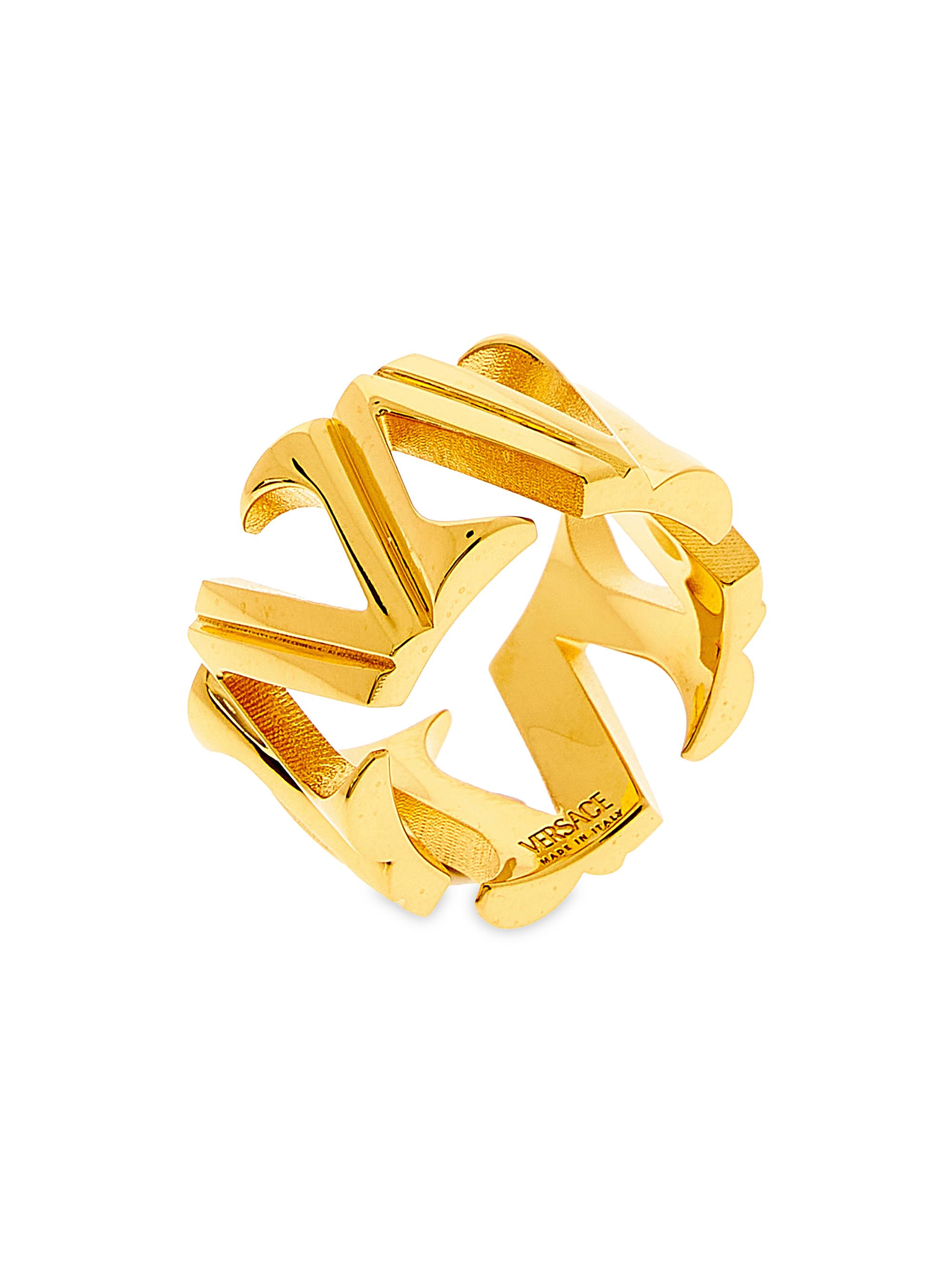 Versace Goldtone V Band Ring | Saks Fifth Avenue