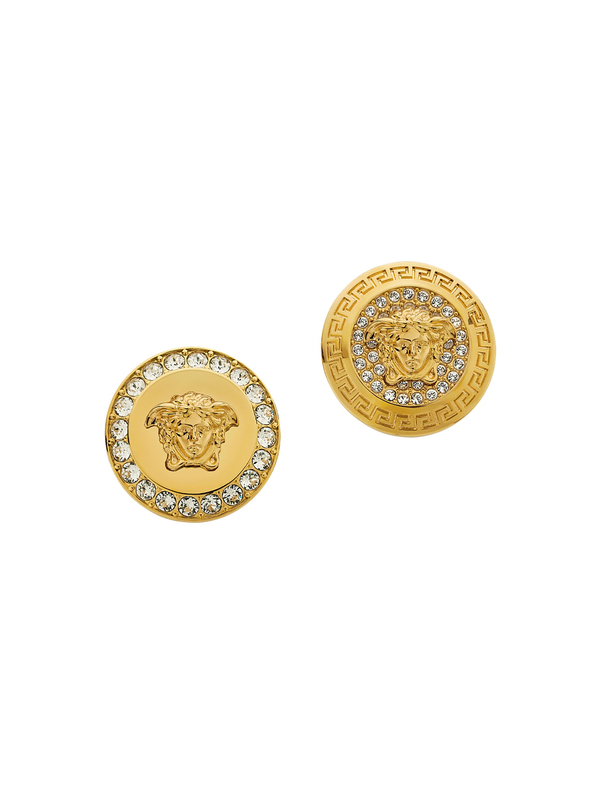 Versace Women's Medusa Goldtone & Glass Stud Earrings -  Gold