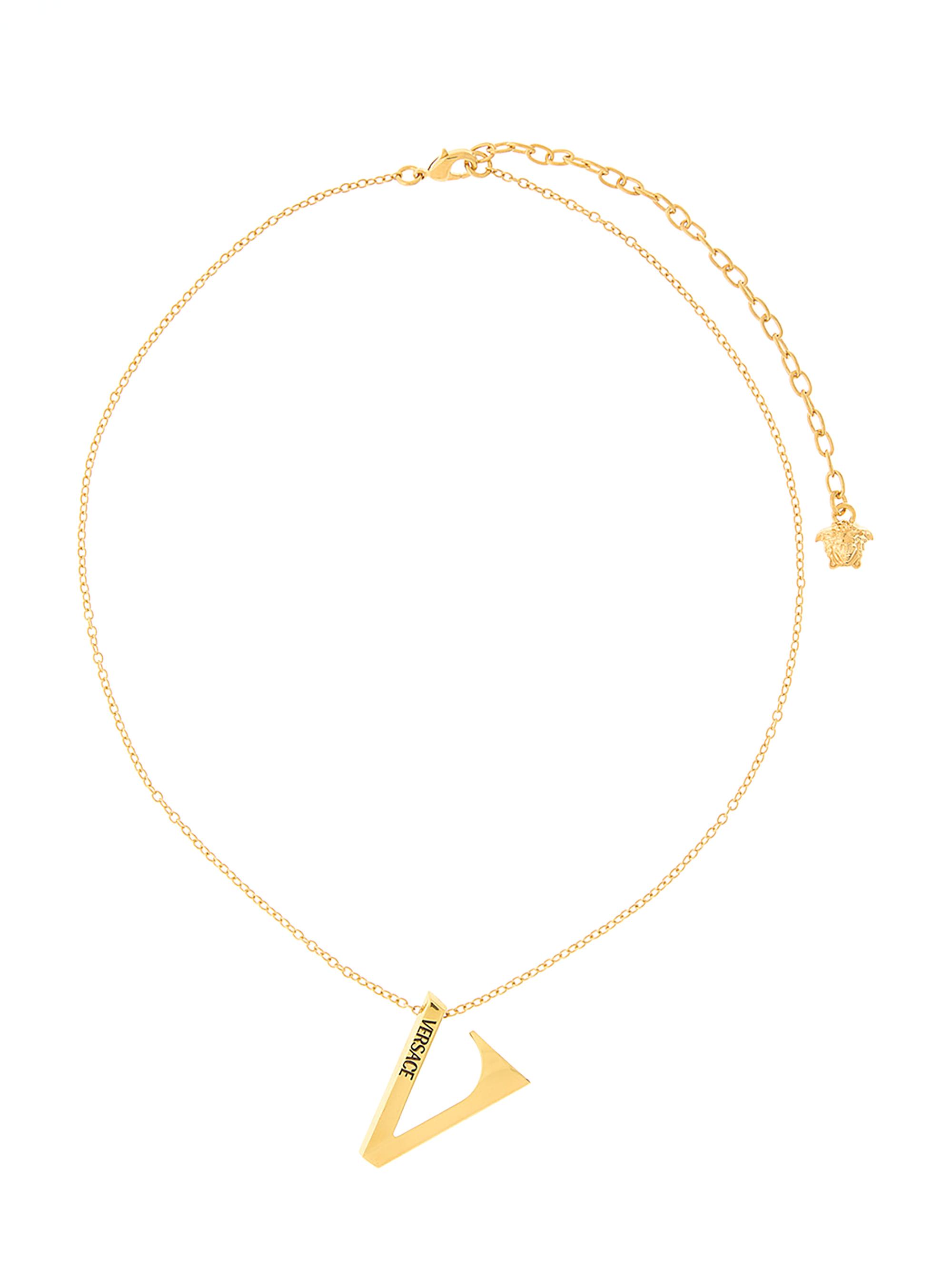 Versace Women's V Goldtone Pendant Necklace -  Gold