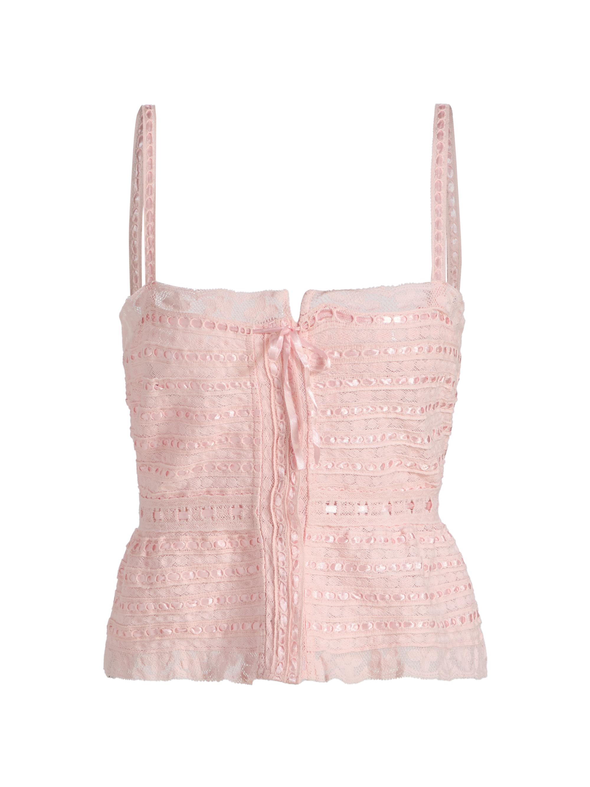 LoveShackFancy Women's Niraya Ribbon Cami - Dusty Pink