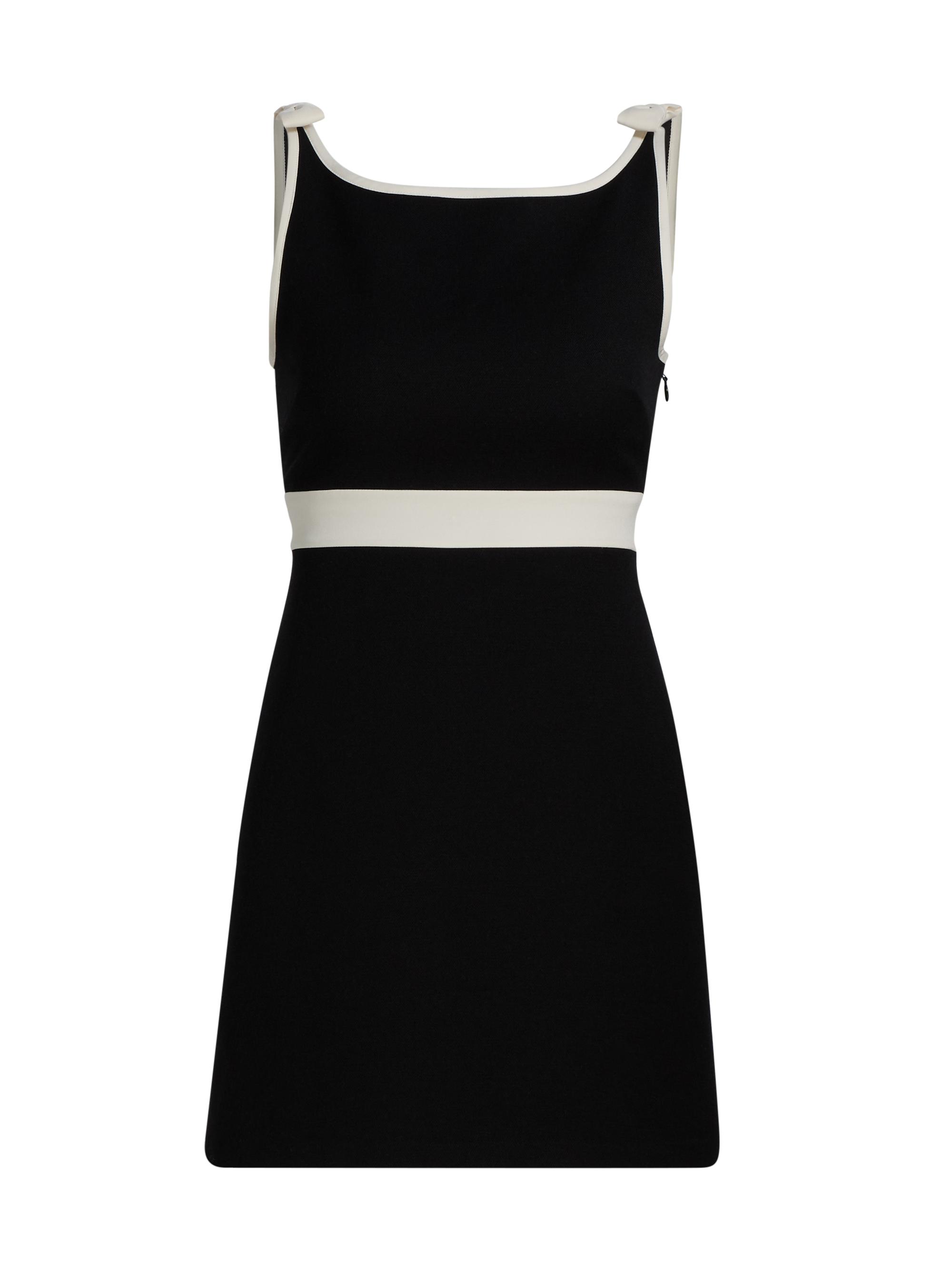 LoveShackFancy Women's Catrice Contrast Trim Bow Minidress - Black