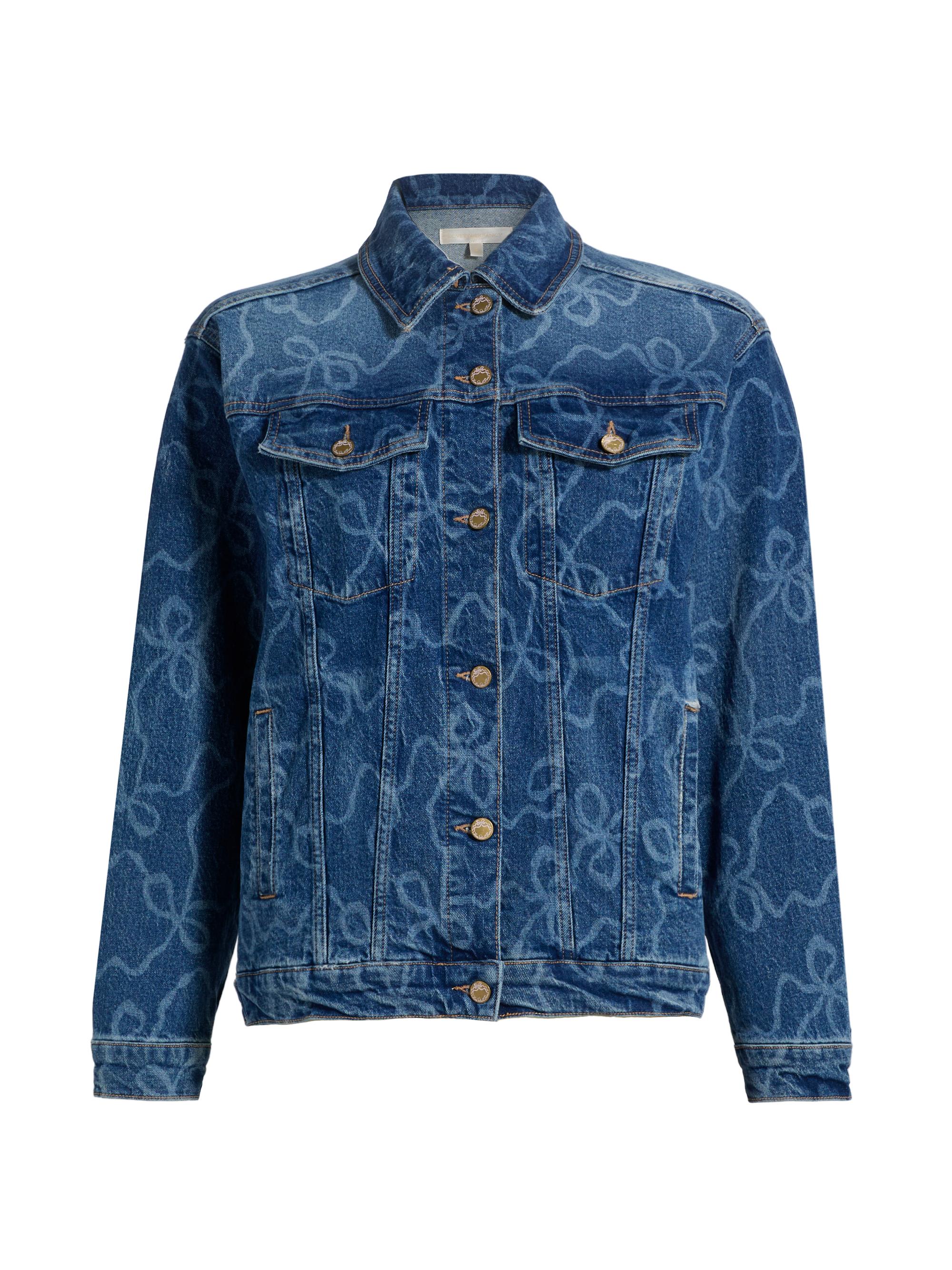 LoveShackFancy Women's Valette Ribbon Denim Jacket - Bow Chambray