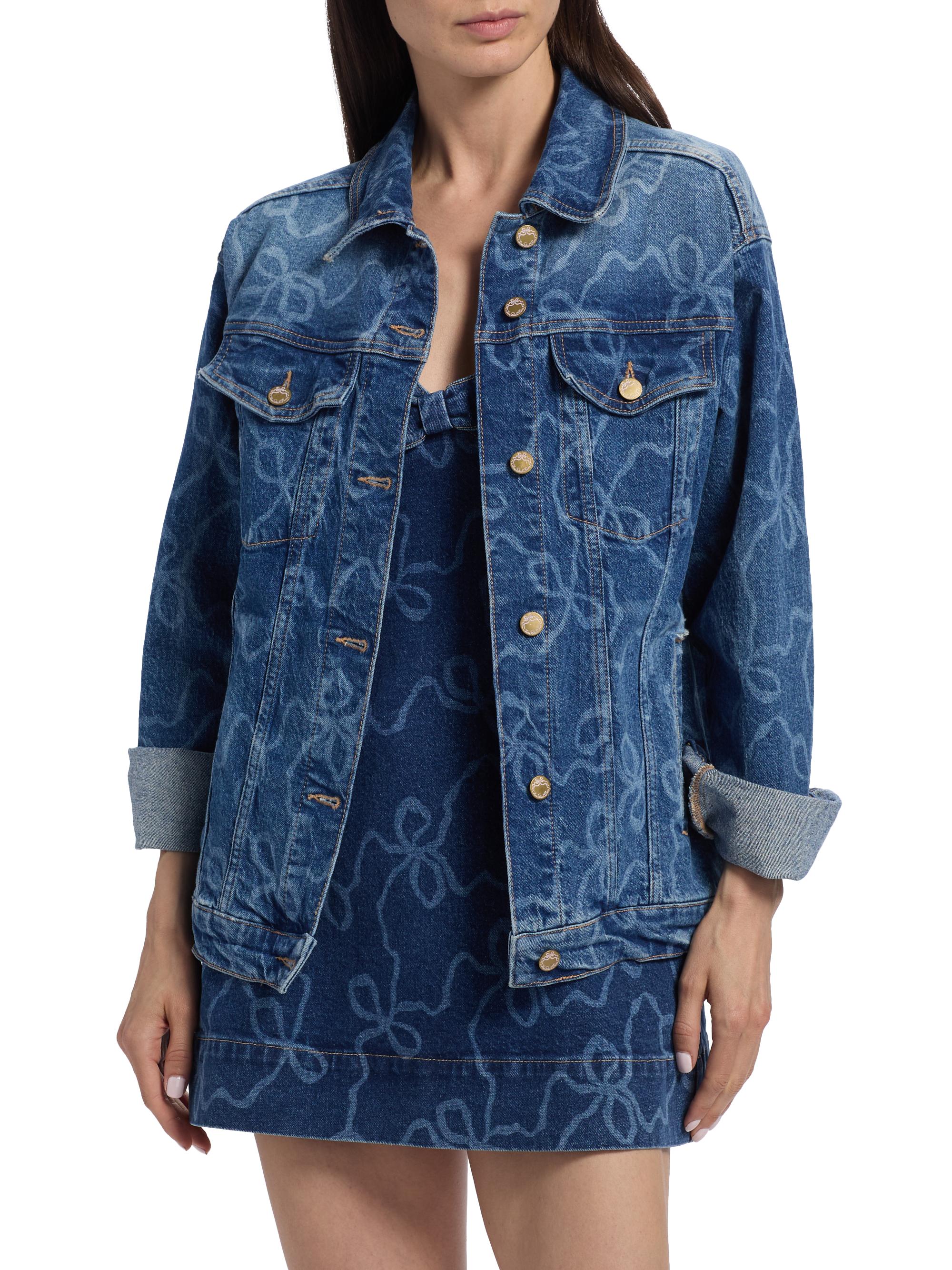 LoveShackFancy Valette Ribbon Denim Jacket | Saks Fifth Avenue