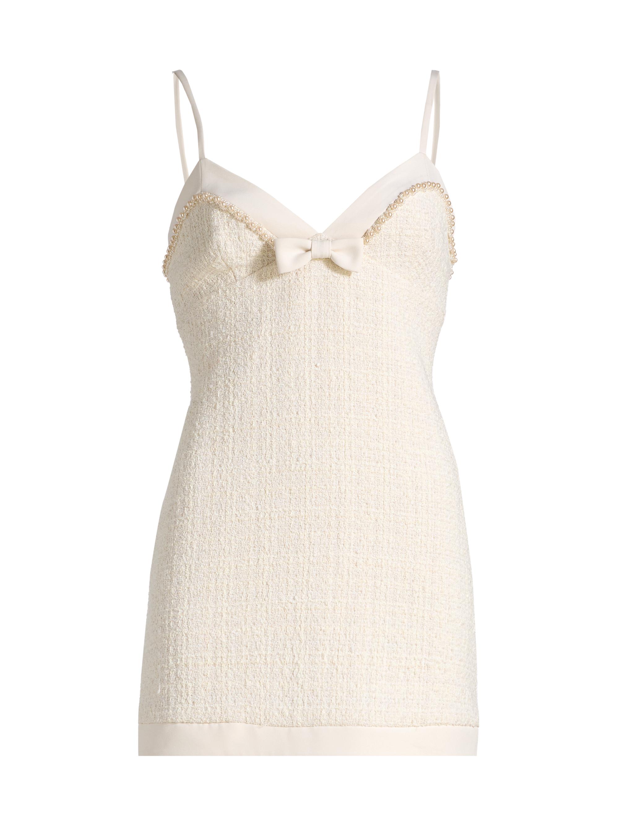 LoveShackFancy Women's Florencio Tweed Minidress - Cream