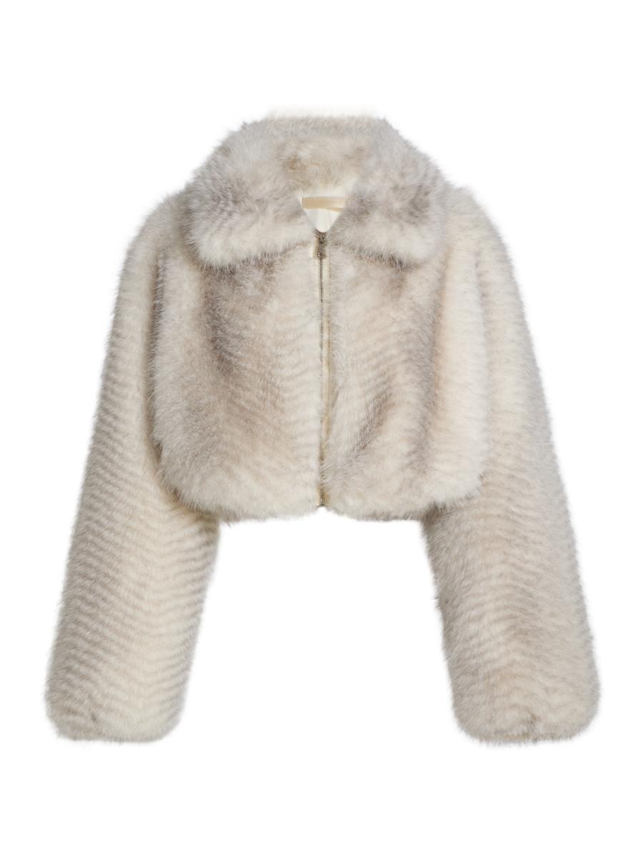 LoveShackFancy Orlen Faux-Fur Crop Jacket | Saks Fifth Avenue