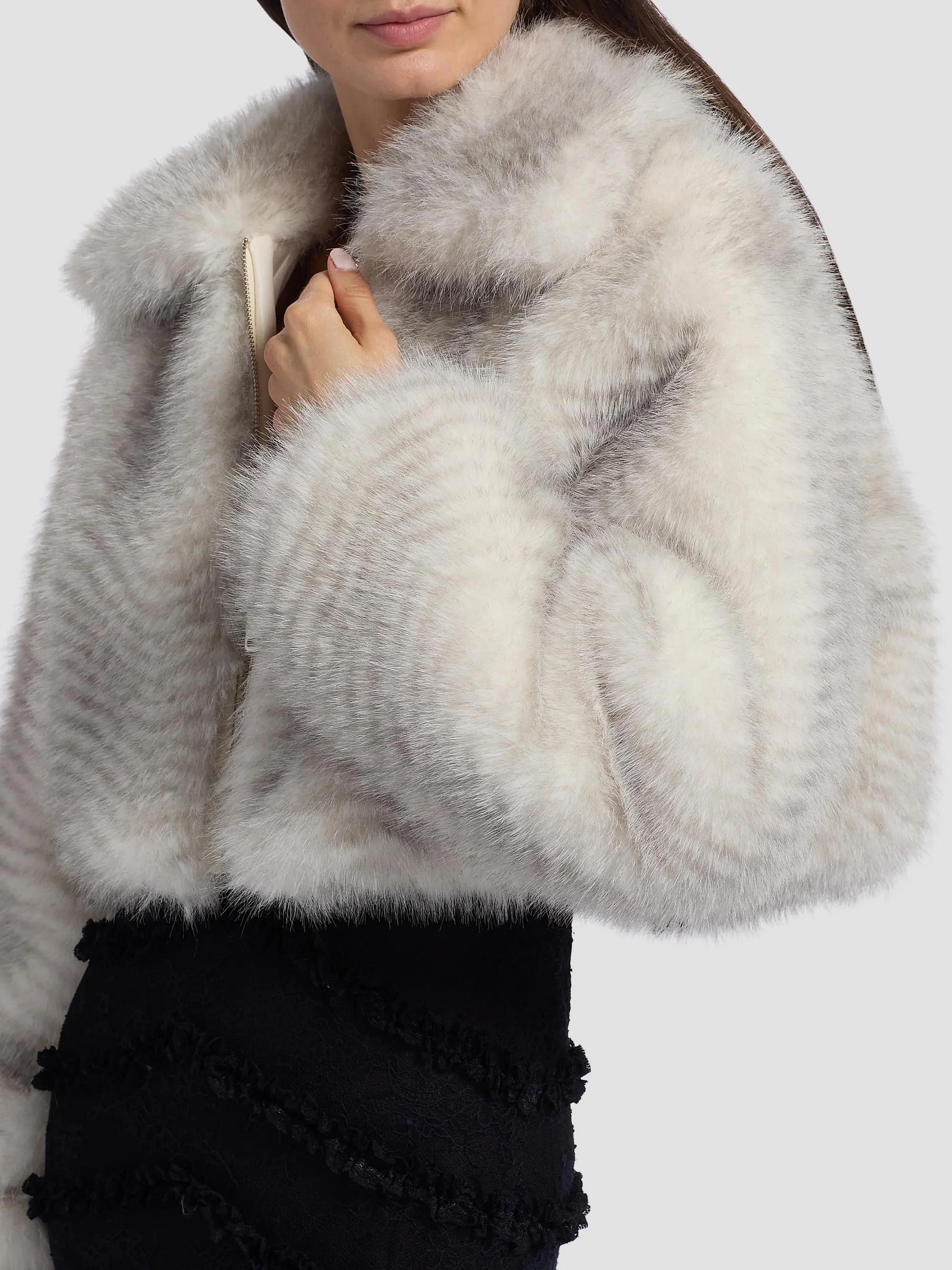 LoveShackFancy Orlen Faux-Fur Crop Jacket | Saks Fifth Avenue