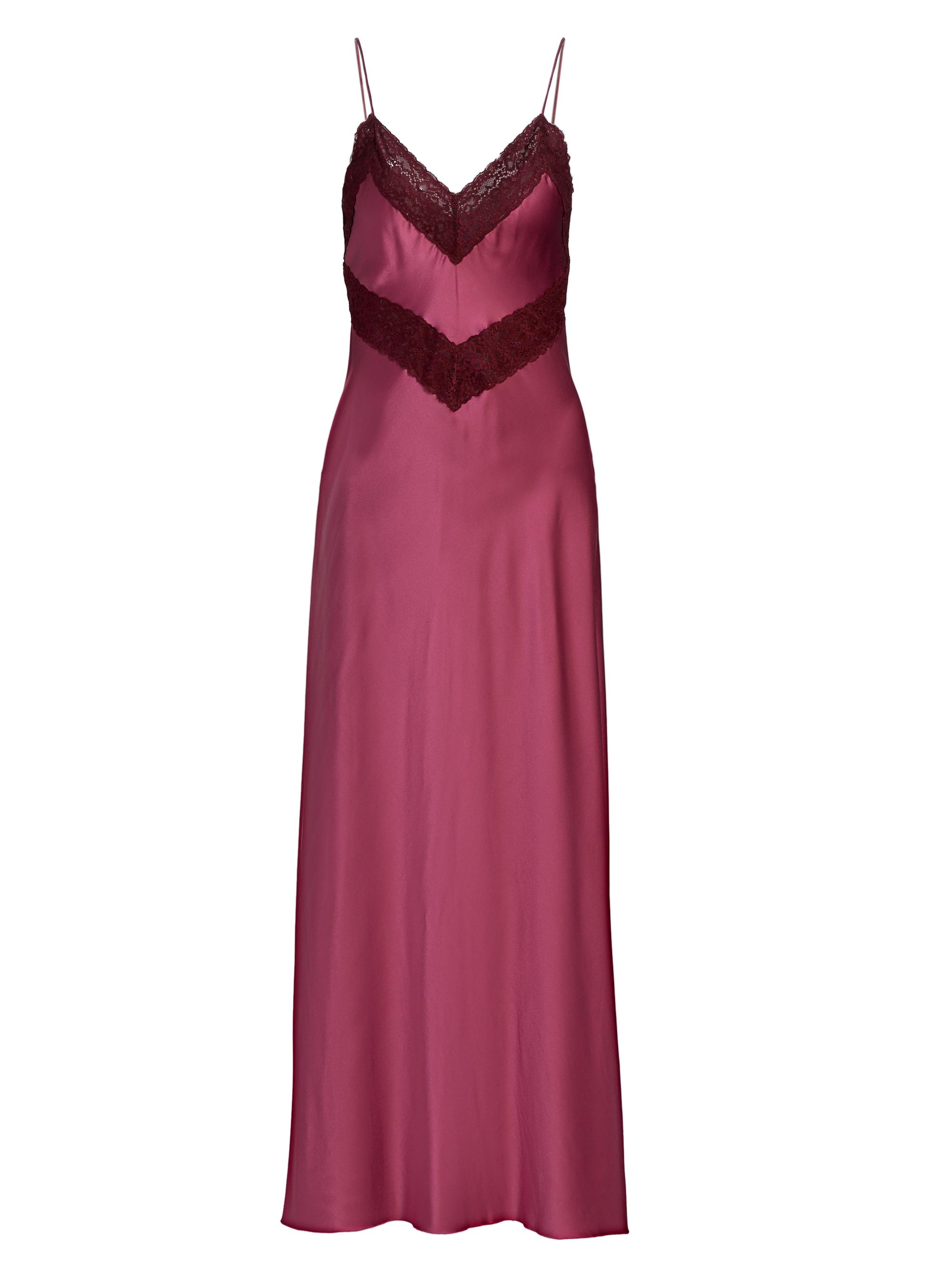 LoveShackFancy Women's Serita Lace-Trim Silk Maxi Dress - Deep Rose