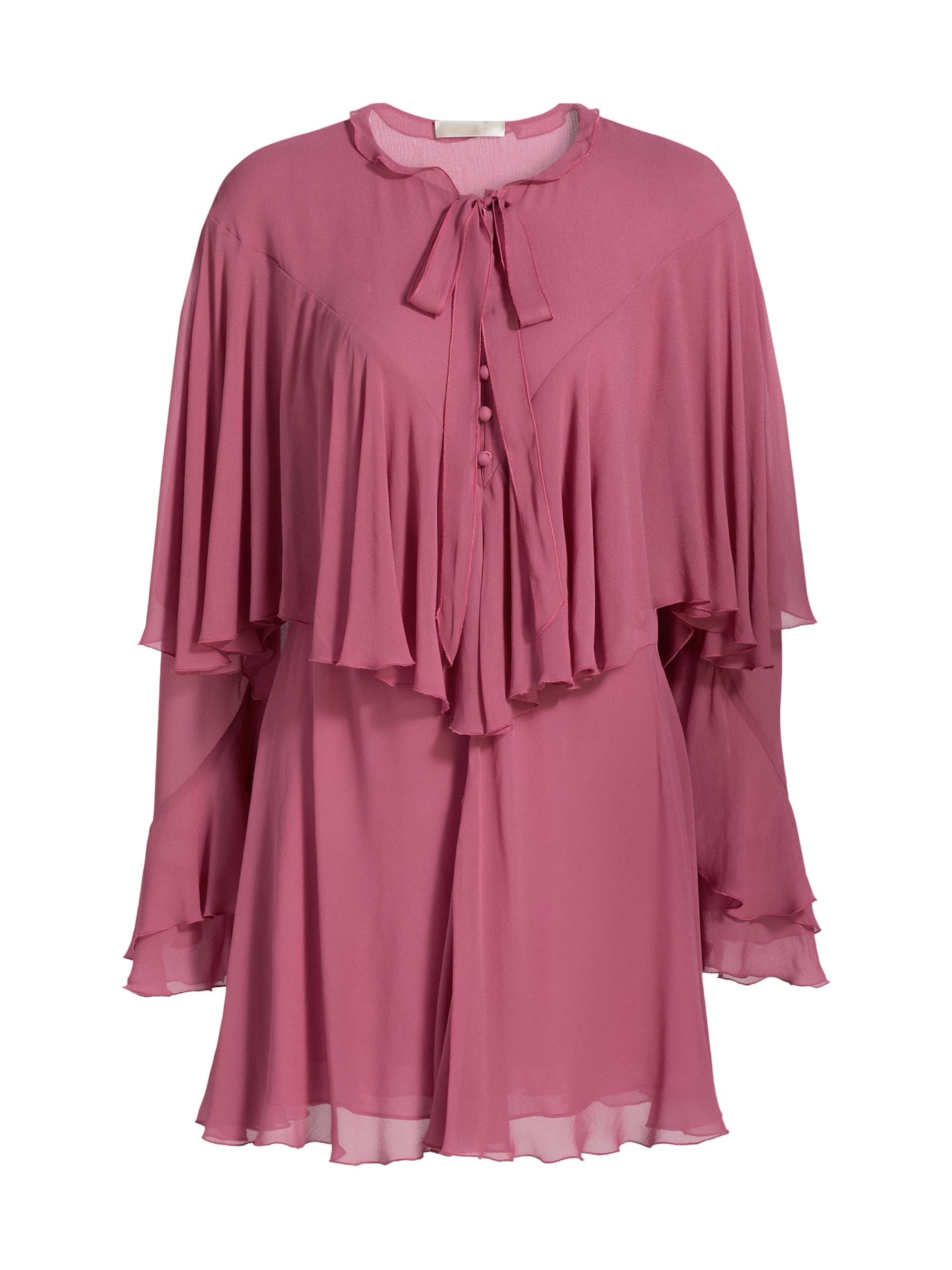 LoveShackFancy Women's Liraine Ruffled Tiered Minidress - Deep Rose