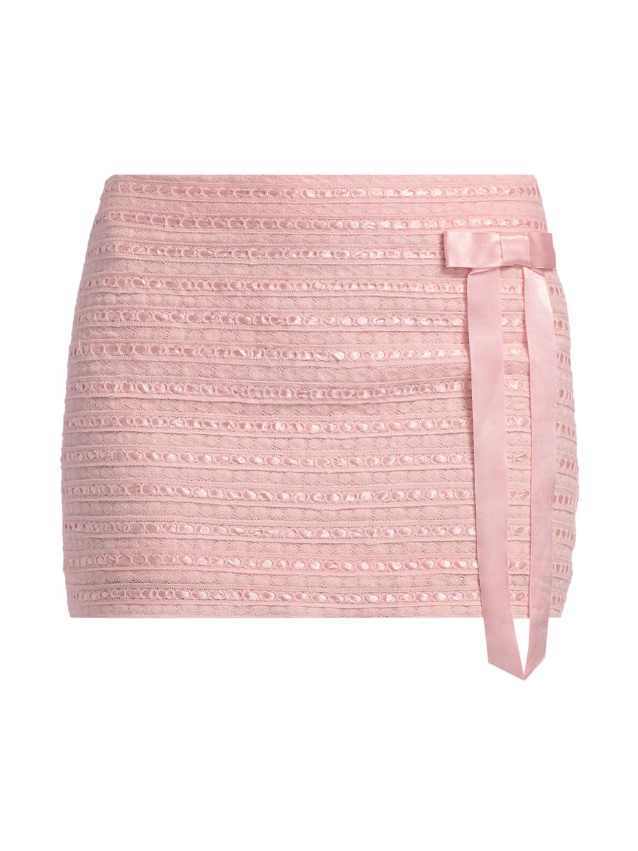 Loveshackfancy Women's Wyana Ribbon Miniskirt In Pink