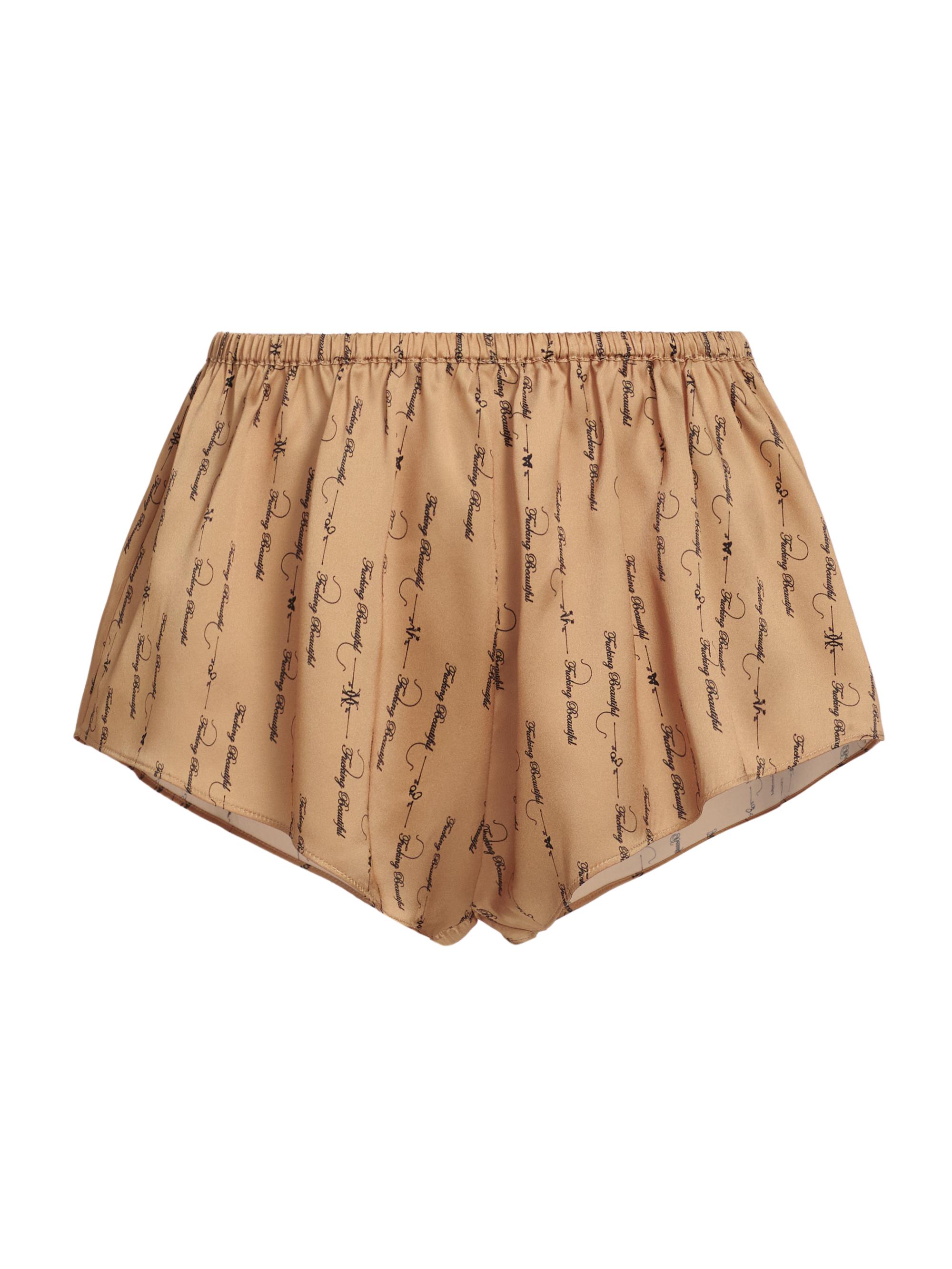 Kiki de Montparnasse Women's Script-Printed Silk Lounge Shorts - Sable Black