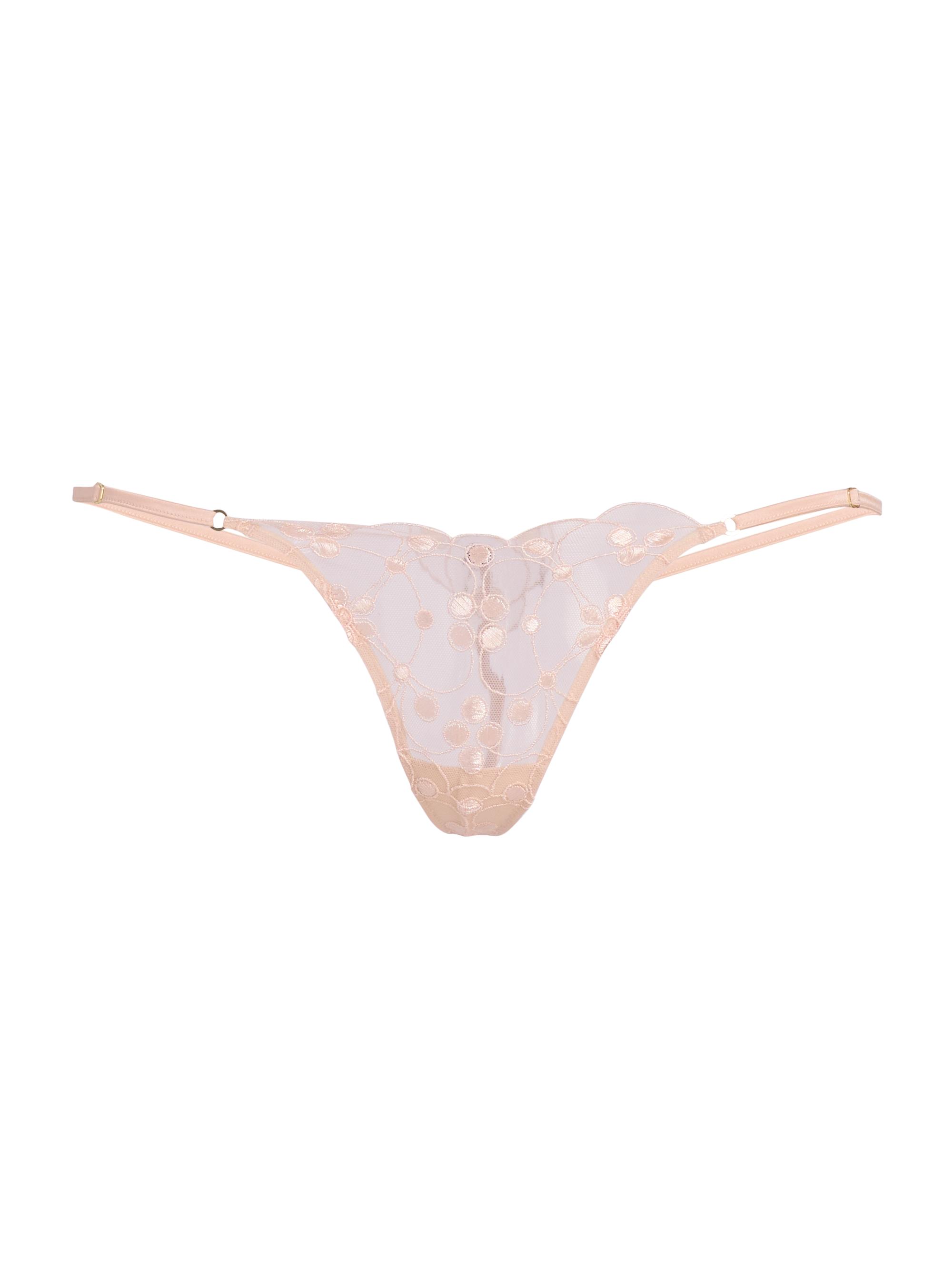 Kiki de Montparnasse Women's Embroidered G-String Thong - Blush