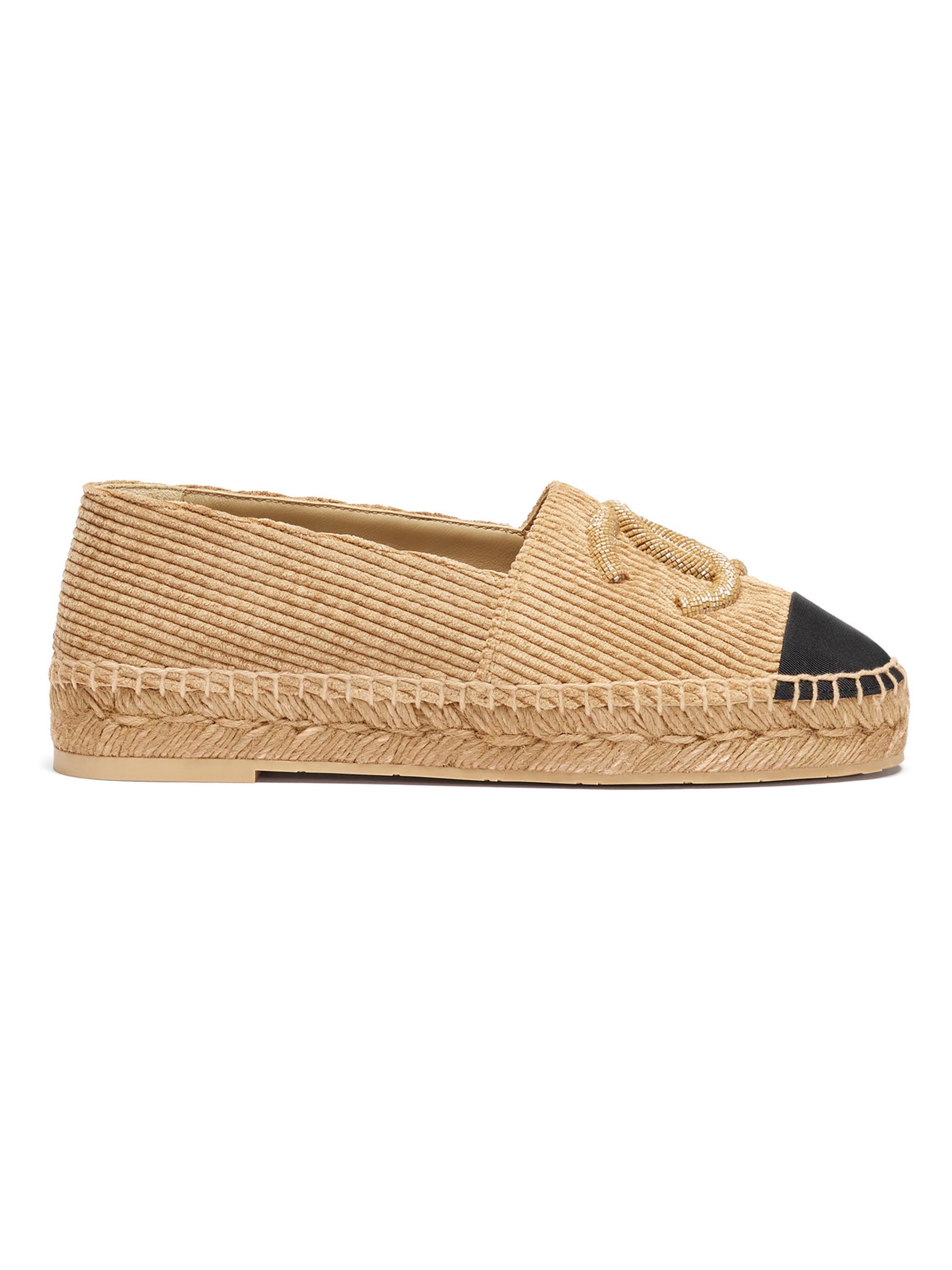 [美品] CHANEL シャネル espadrille エスパドリーユ 0400023011731_DARKBEIGEANDBLAC