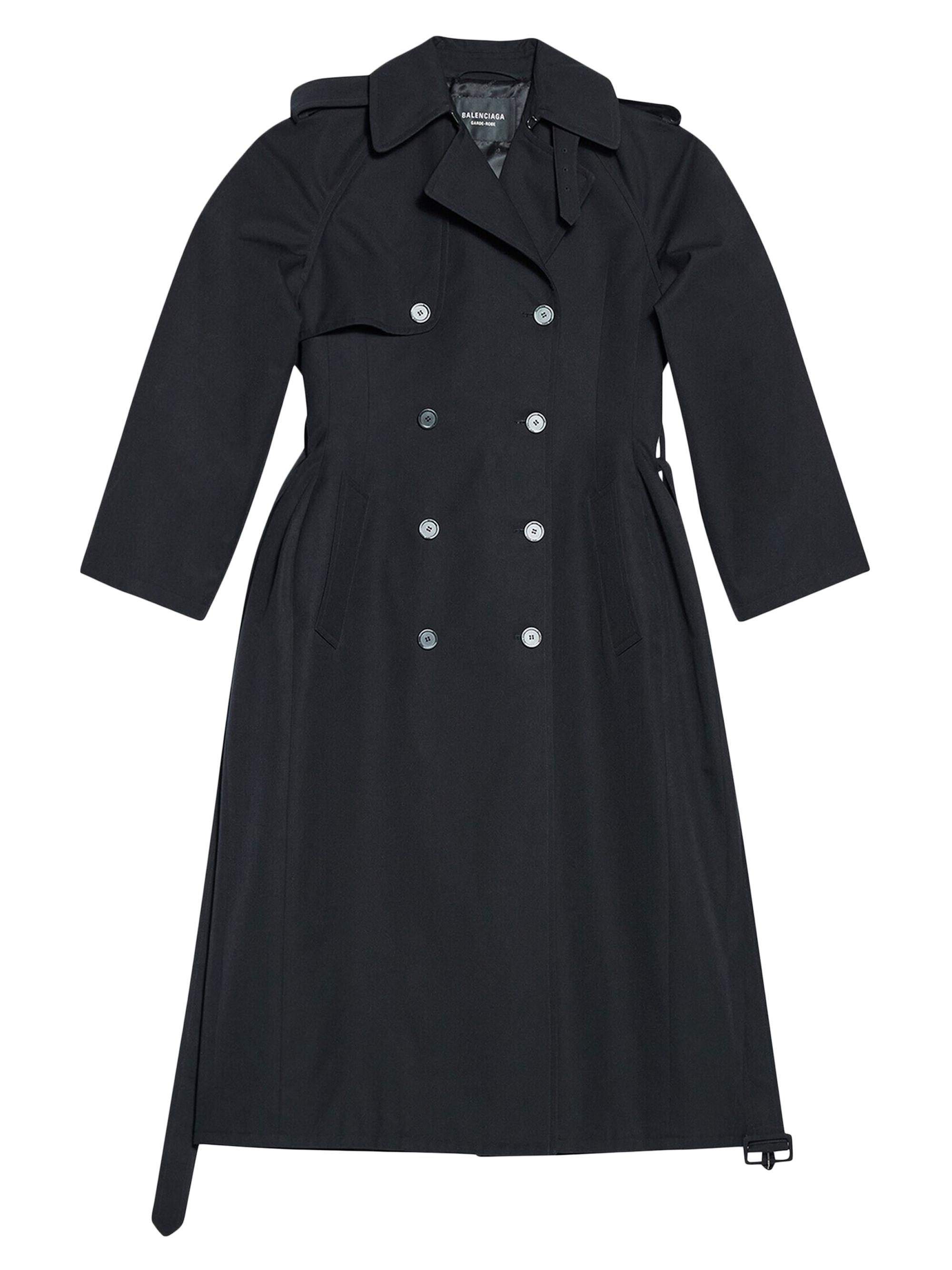Balenciaga Women's Hourglass Trench Coat - Black