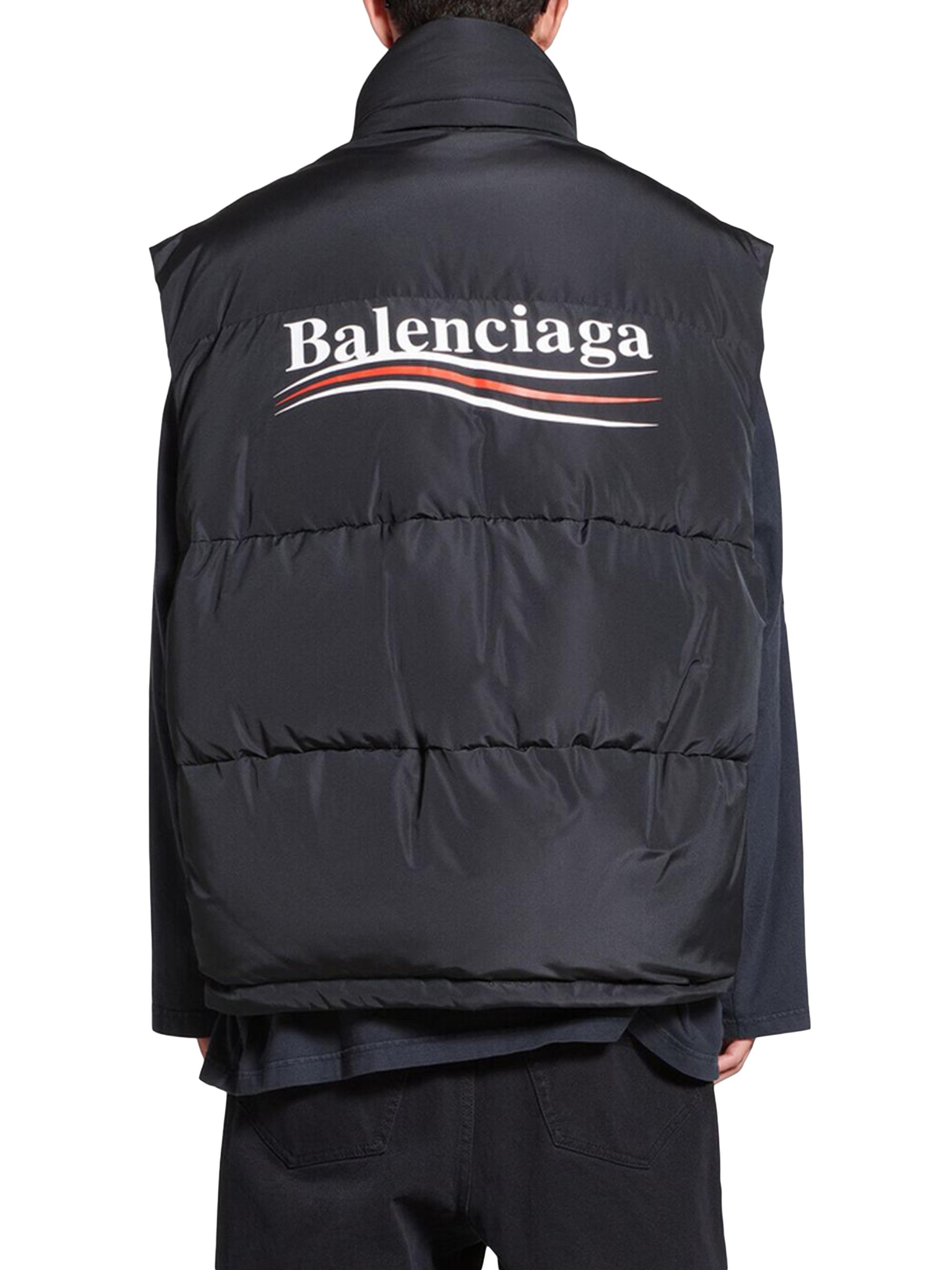 Balenciaga Political Campaign Cocoon Puffer Gilet | Saks Fifth Avenue