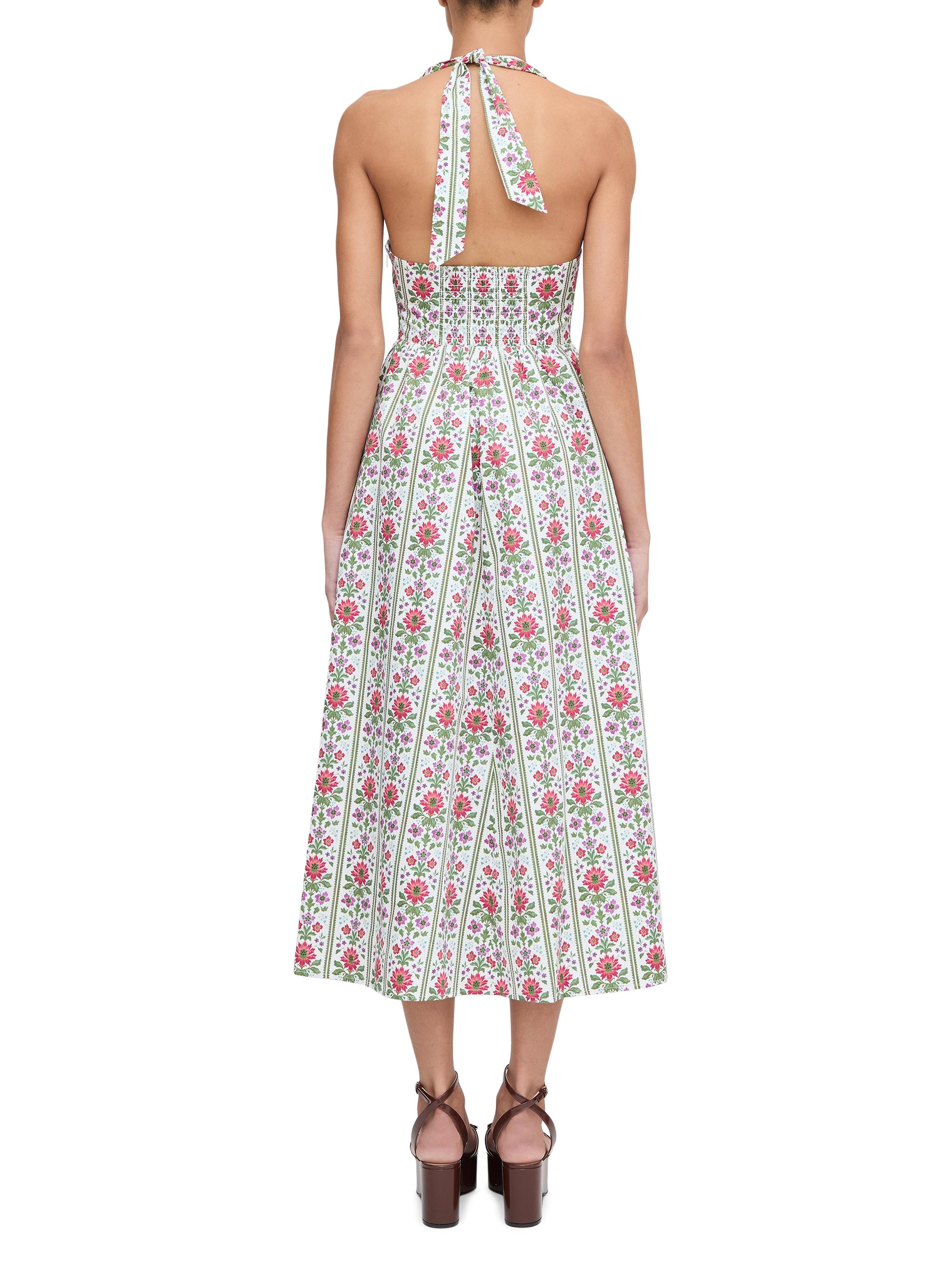 knee length dresses for ladies Fleur Lilac Embroidered Midi Dress