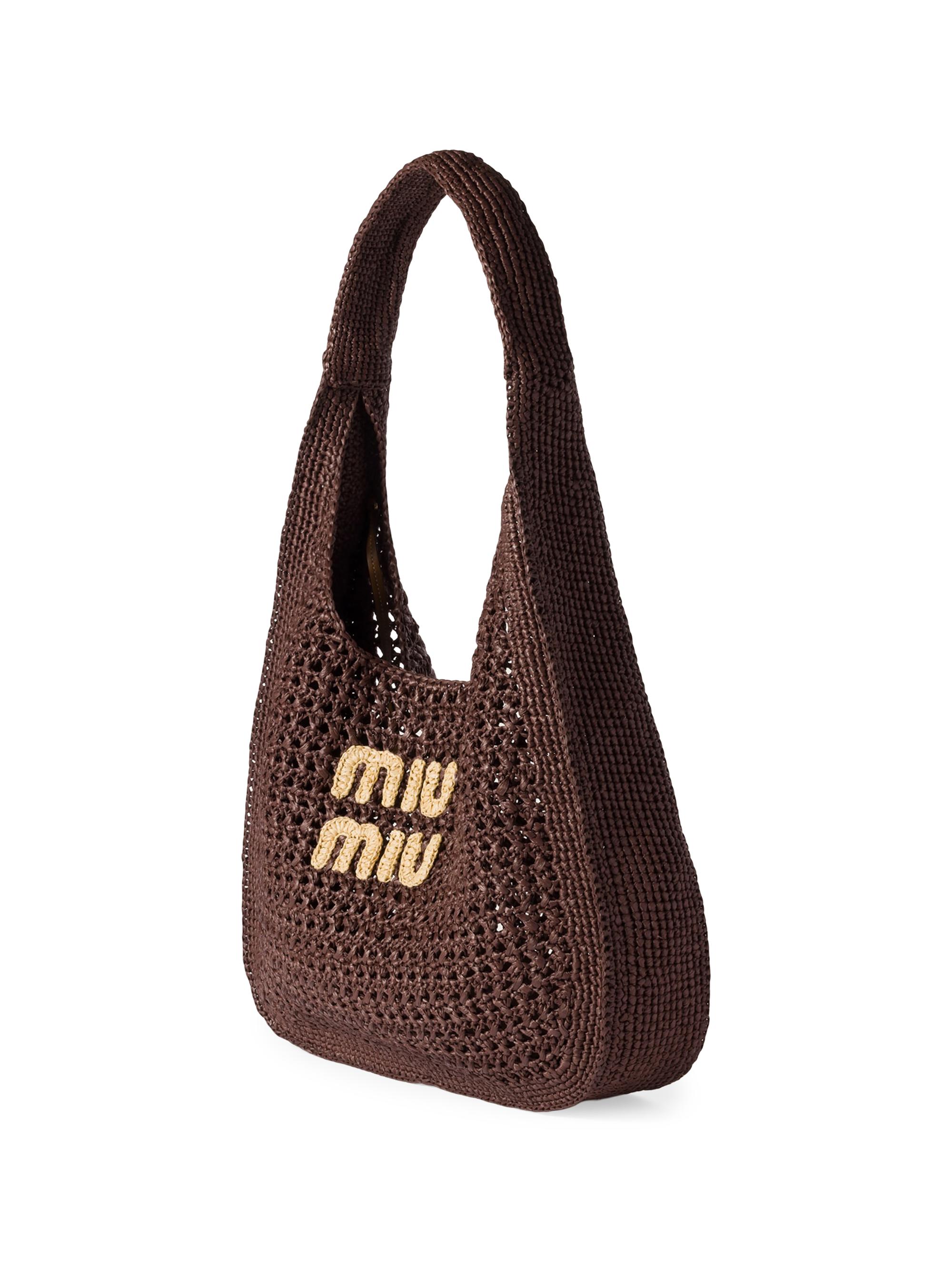 MIU MIU ウーブン バッグ Miu Miu Raffia-Effect Woven Hobo Bag | Saks Fifth Avenue