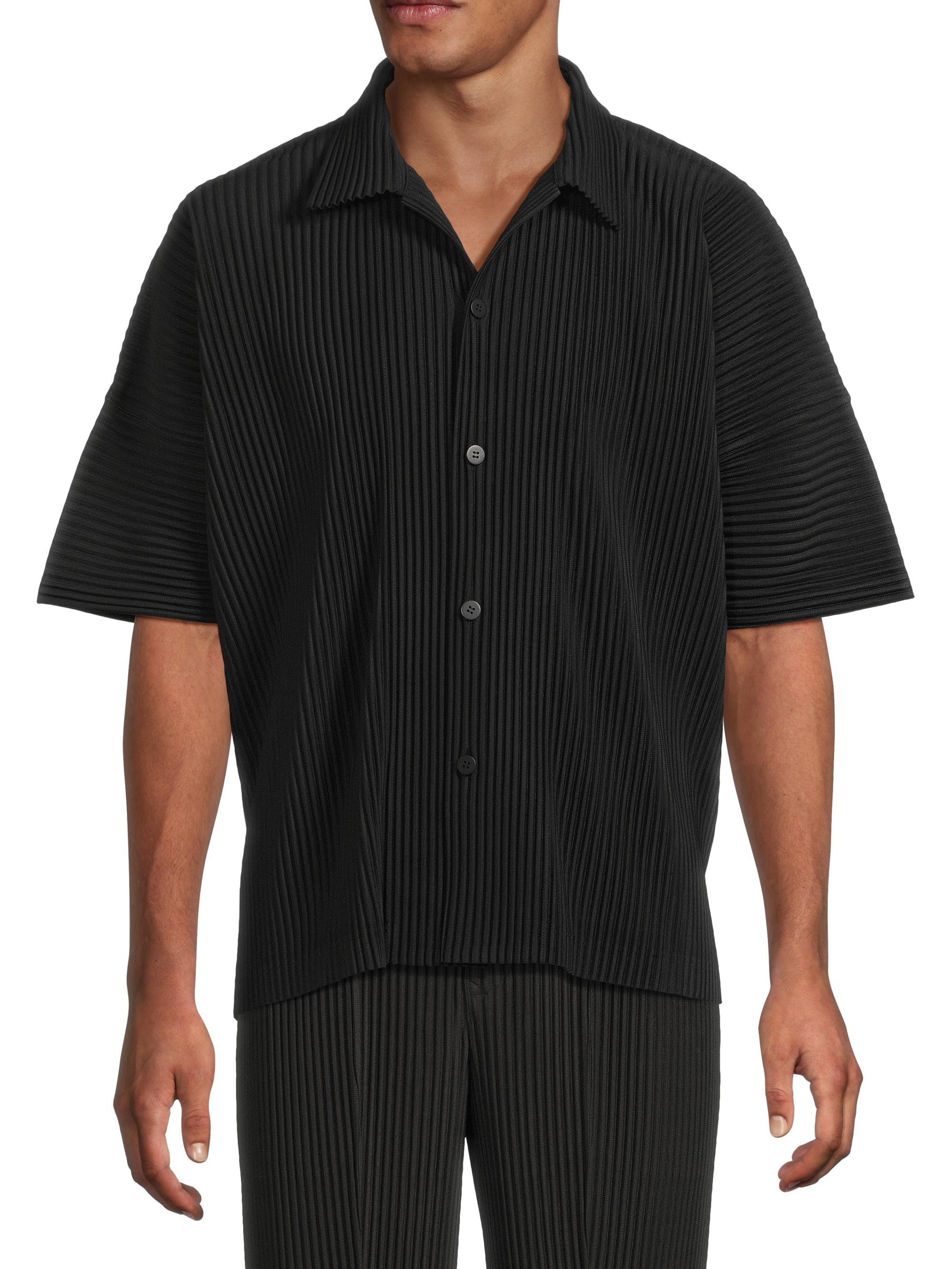Homme Plissé Issey Miyake July Textured Short-Sleeve Shirt | Saks