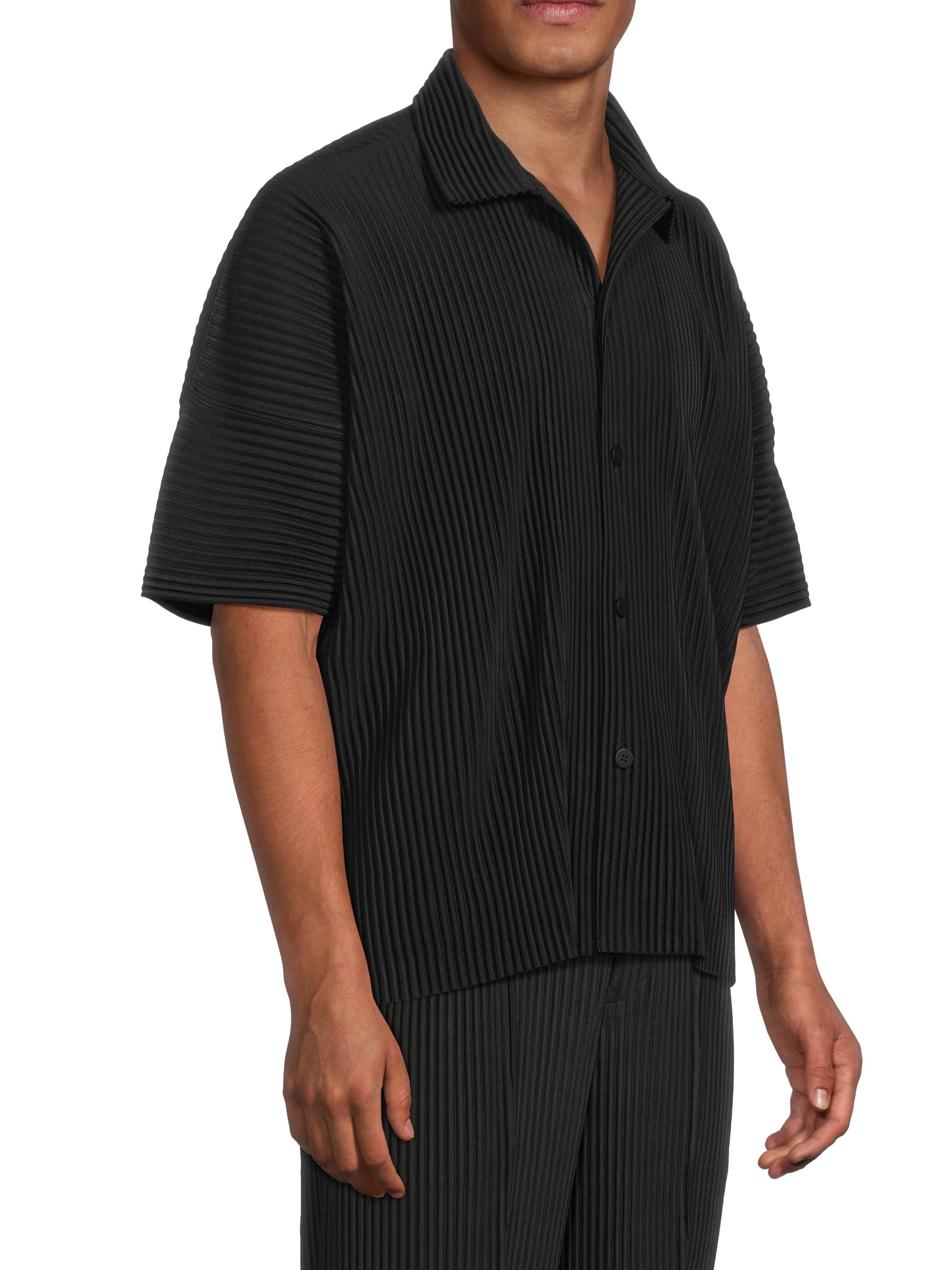 Homme Plissé Issey Miyake July Textured Short-Sleeve Shirt | Saks
