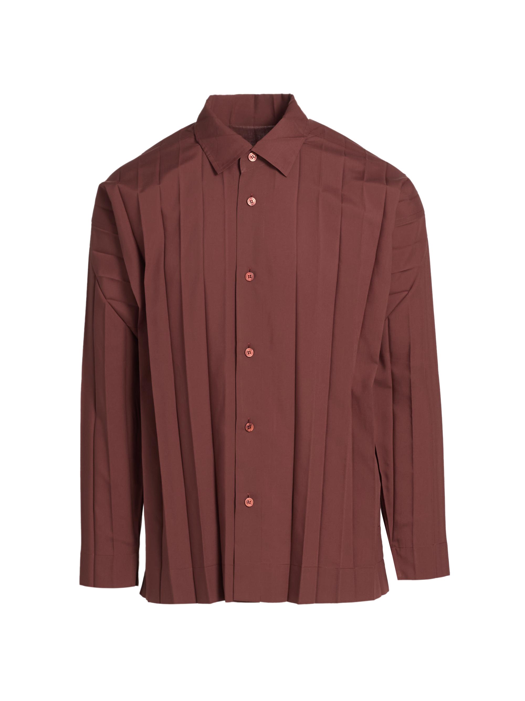 Homme Plissé Issey Miyake Men's Monthly Colors: August Edge Pleated Shirt - Brown