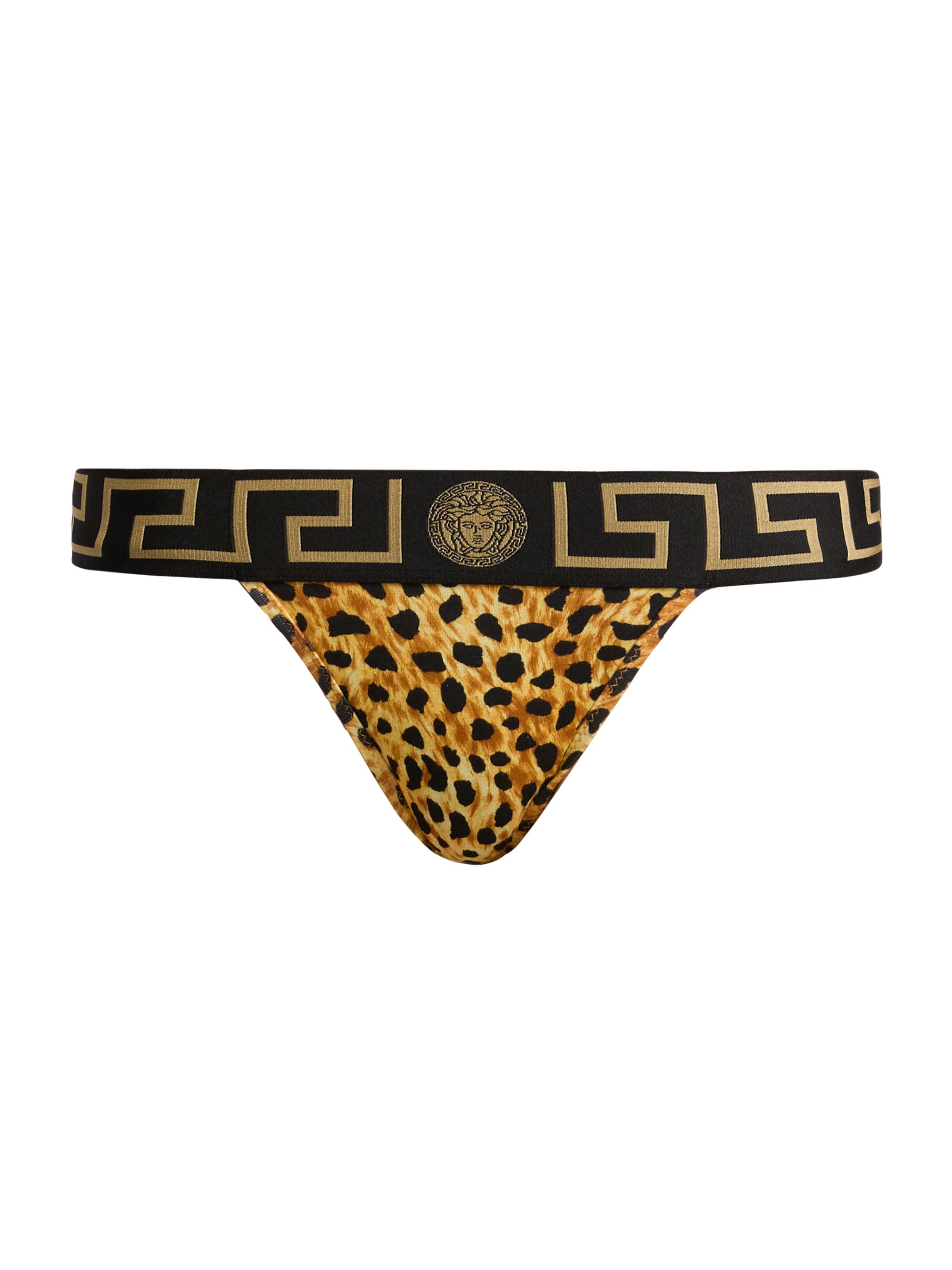 Versace Women's Topeka Cheetah-Print Stretch-Jersey Thong