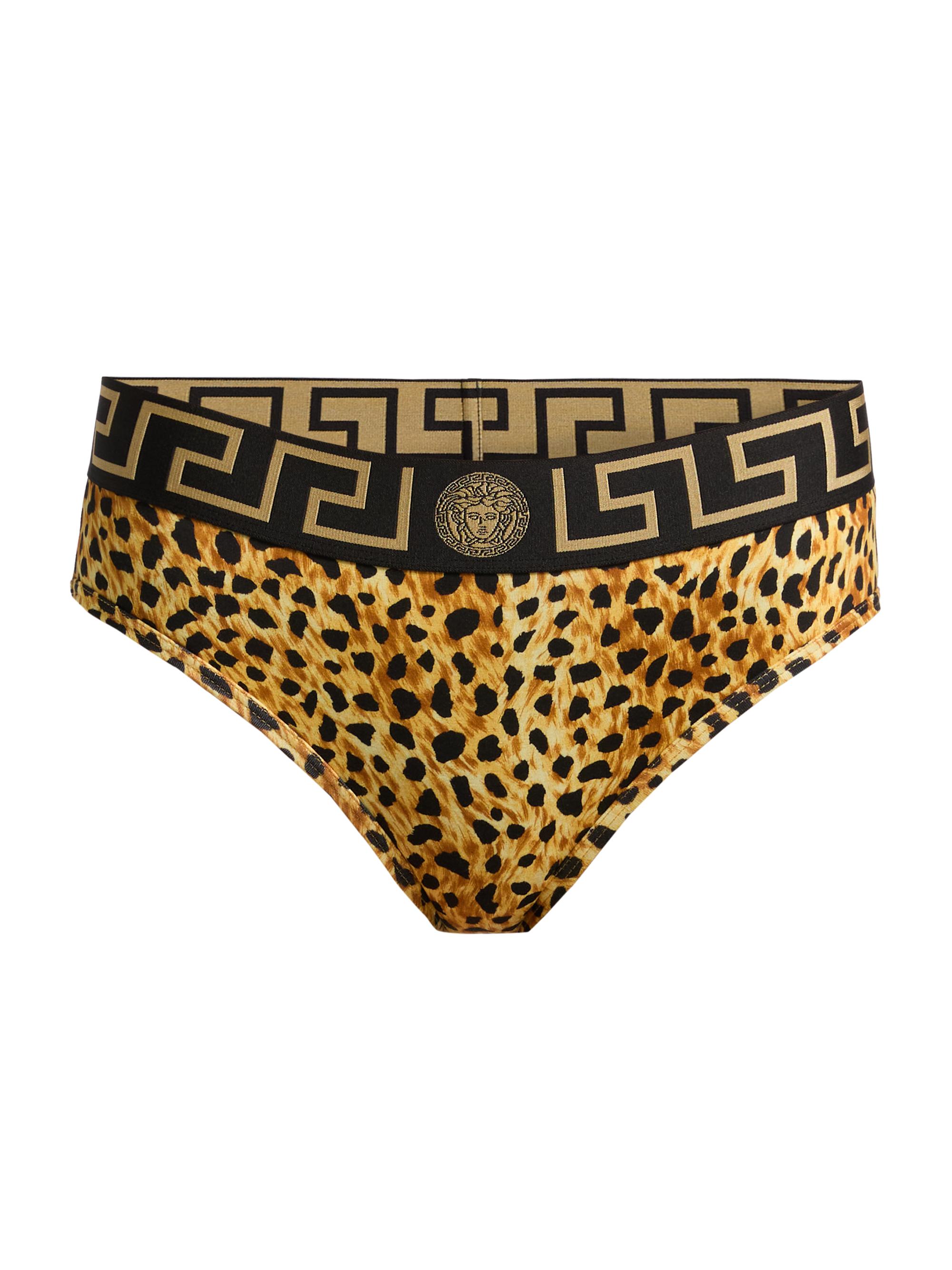Versace Women's Cheetah-Print Stretch-Cotton Jersey Underwear