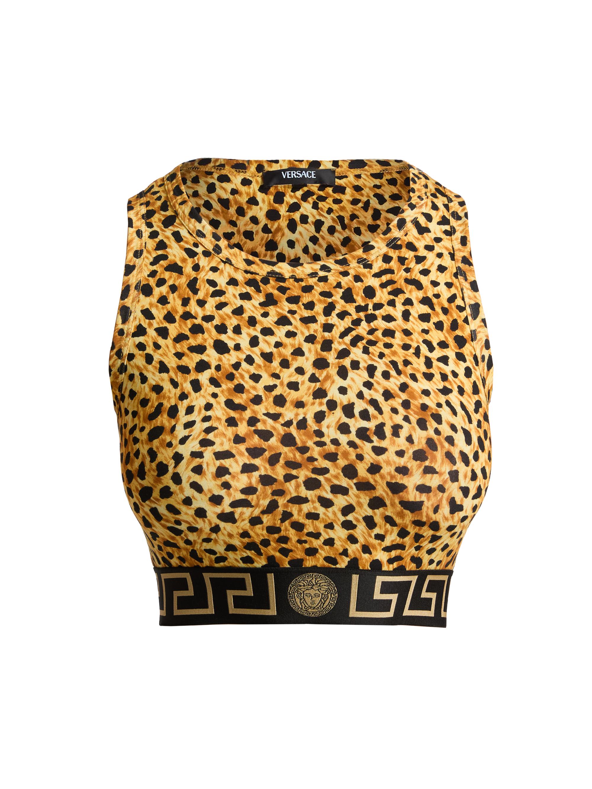 Versace Women's Cheetah-Print Jersey Top