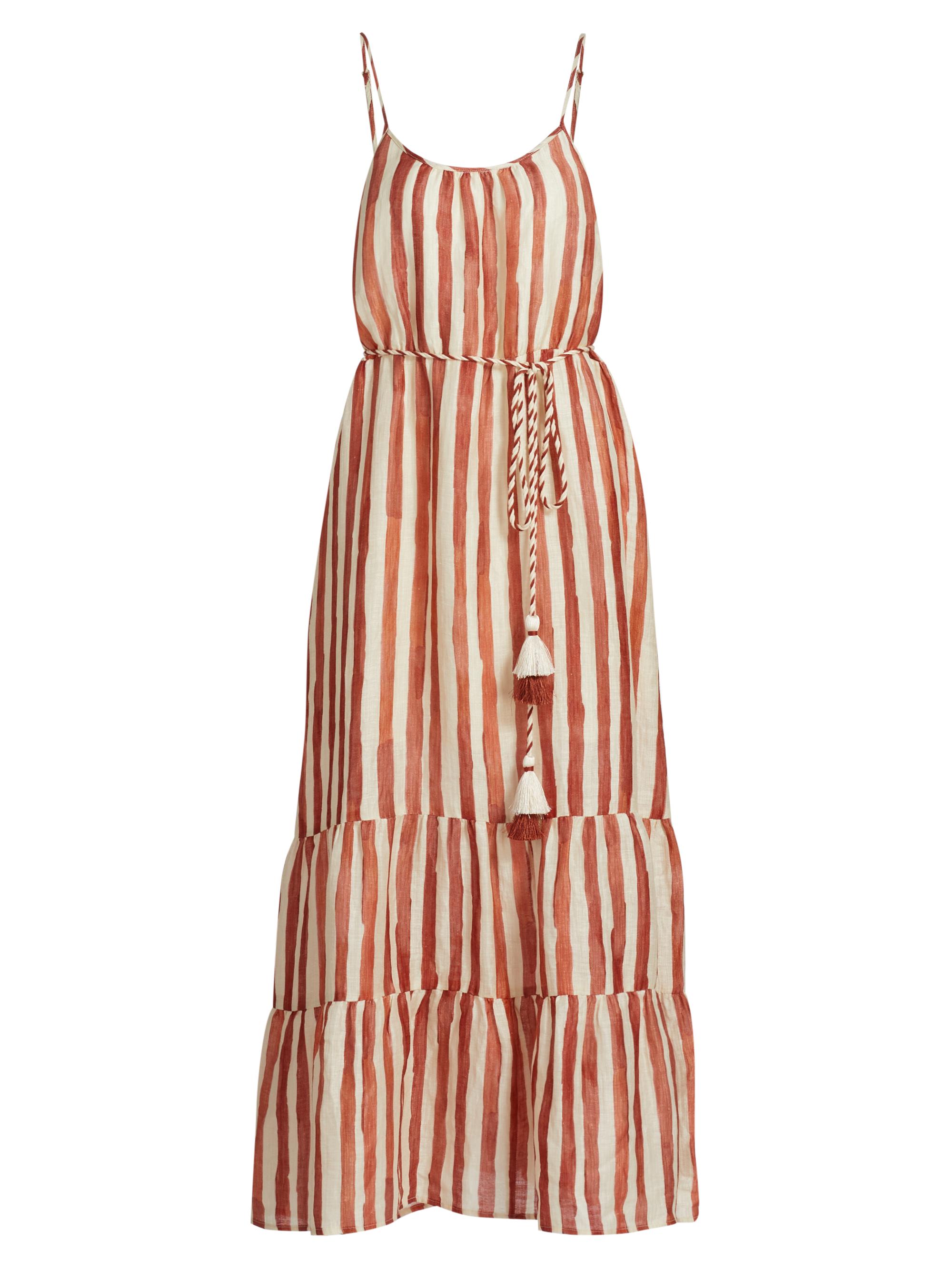 Marie Oliver Women's Kinley Striped Tiered Midi-Dress - Tierra