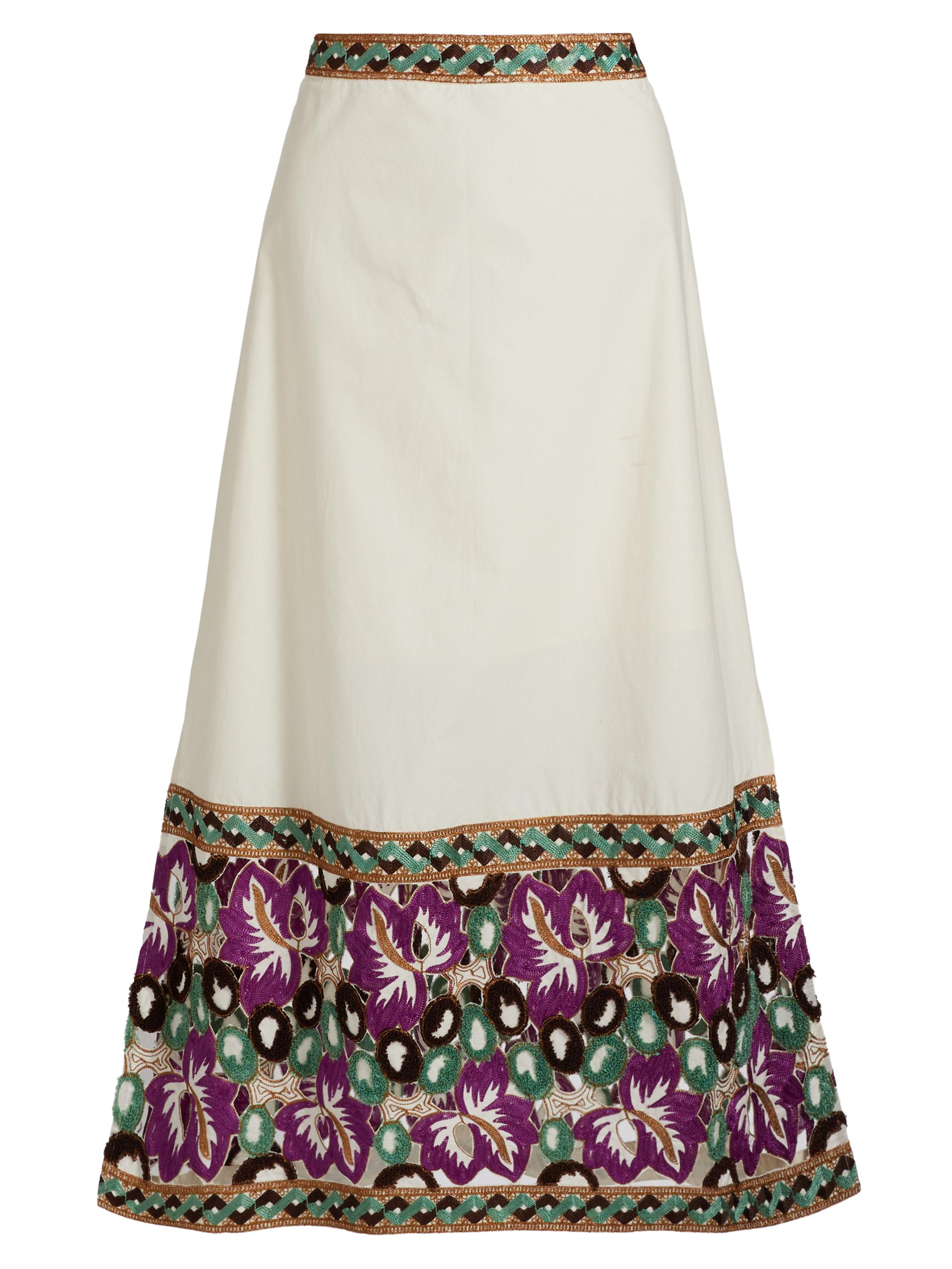 Marie Oliver Women's Albia Embroidered-Floral Cotton A-Line Midi-Skirt - Napa