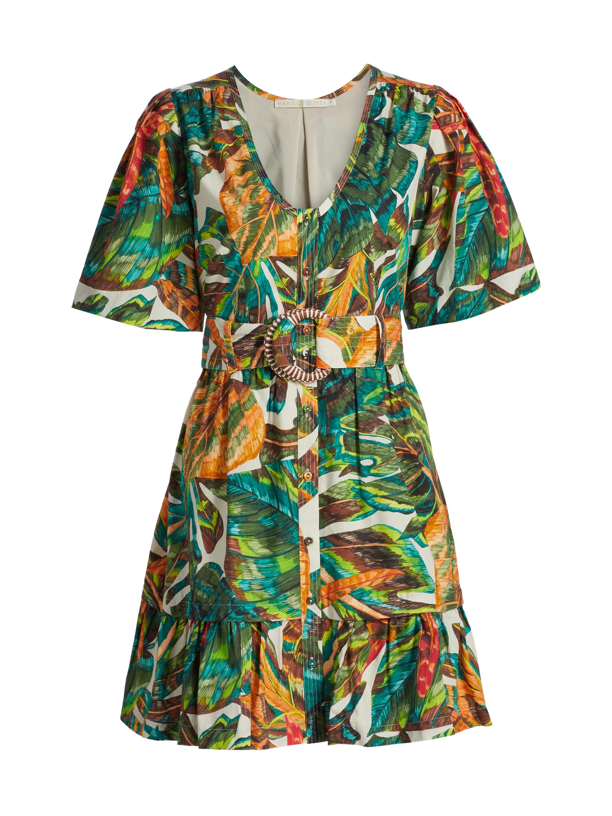 Marie Oliver Women's Gwyneth Botanical Cotton Belted Minidress - Paradise