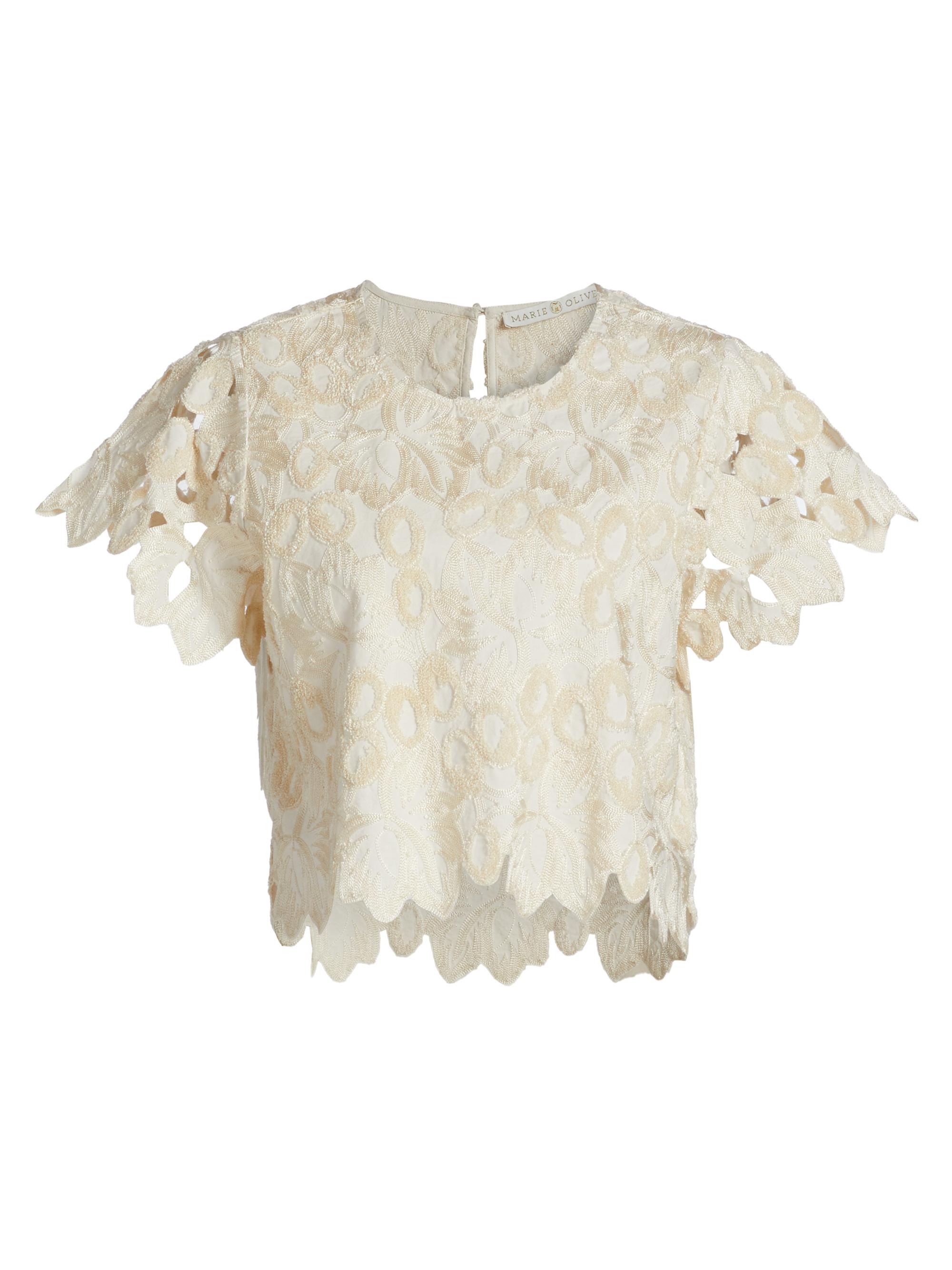 Marie Oliver Women's Pelumi Embroidered Cotton Crop Top - Crystal