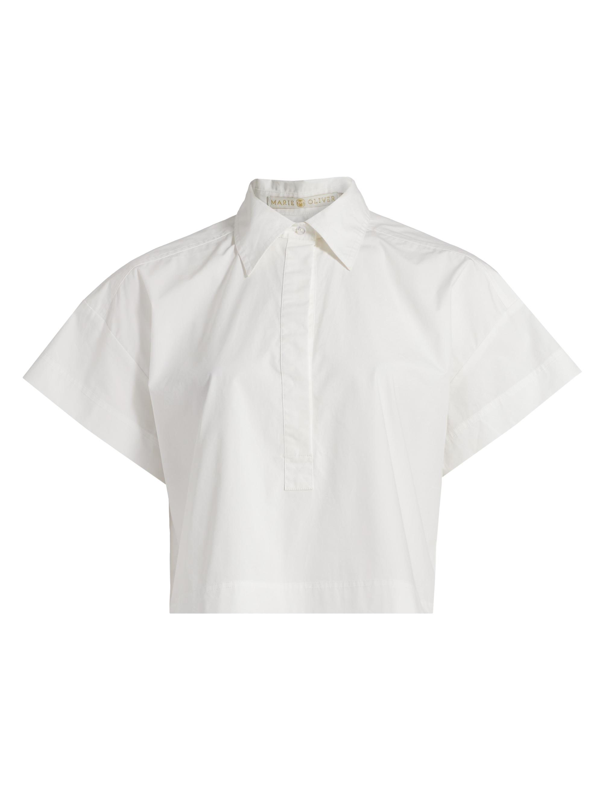 Marie Oliver Women's Evelyn Cotton Crop Shirt - Oyster