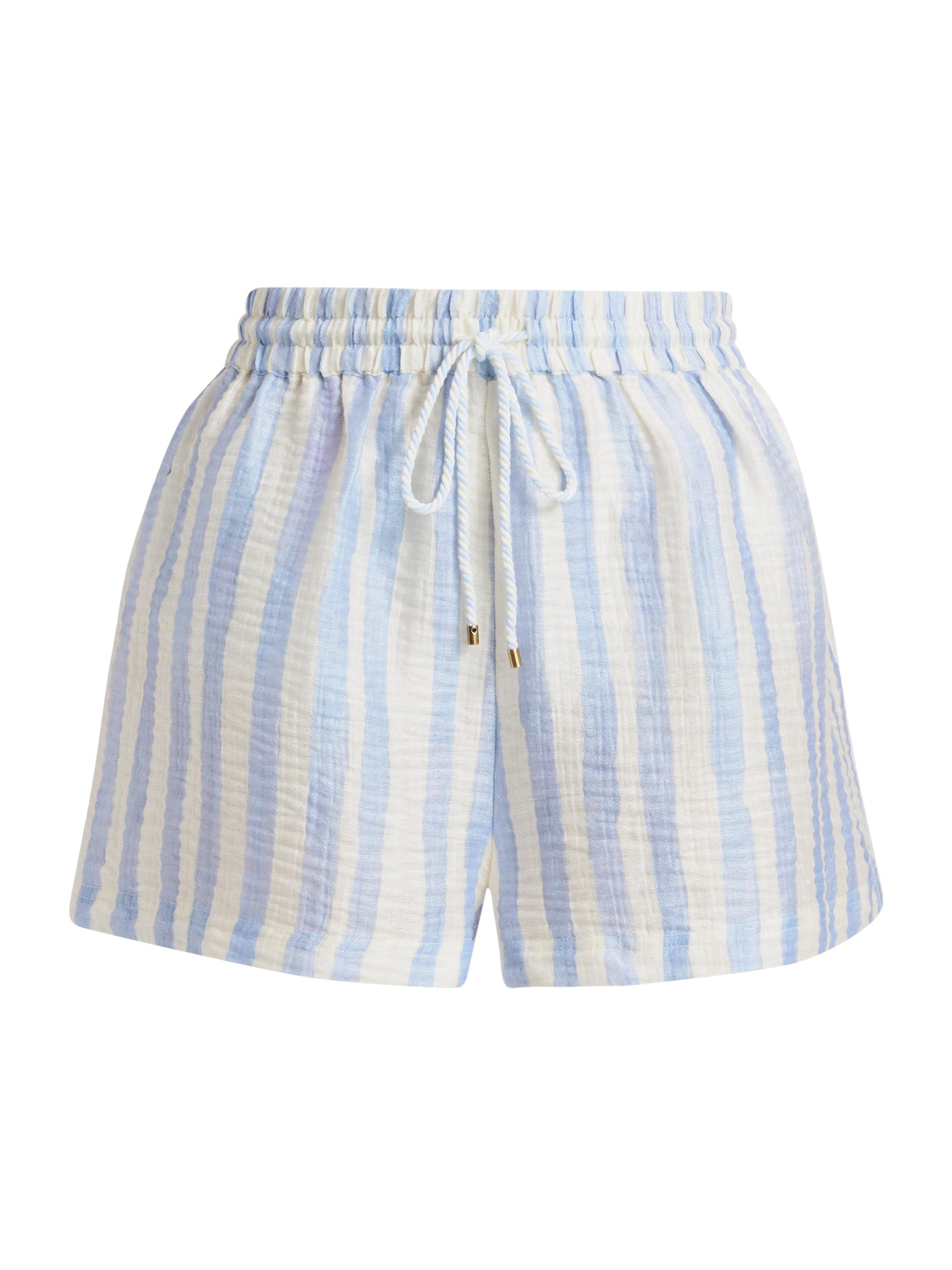 Marie Oliver Women's Ana Striped Elasticized Shorts - Agua