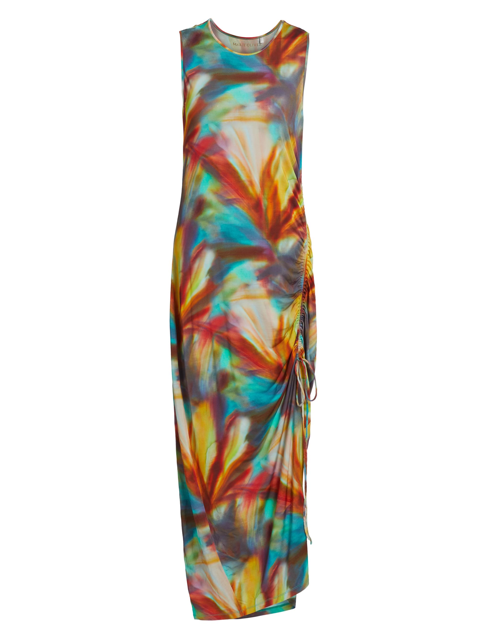 Marie Oliver Women's Iliana Abstract Print Ruched Midi Dress - Fauna