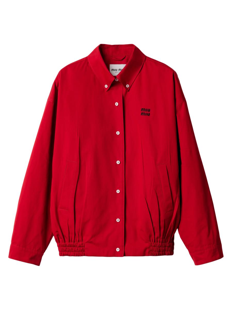 Miu Miu Heavy Poplin Blouson Jacket | Saks Fifth Avenue