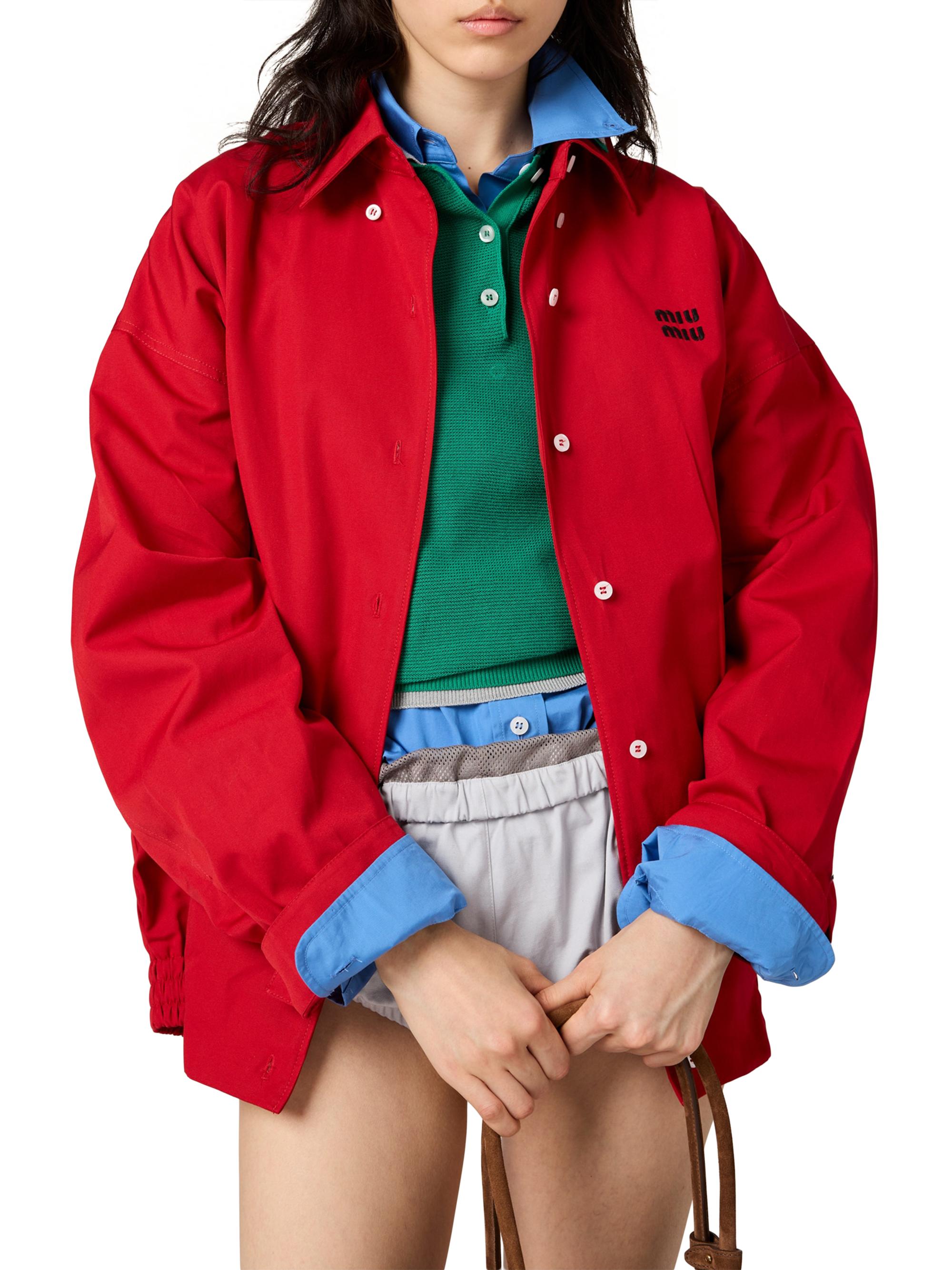 Miu Miu Heavy Poplin Blouson Jacket | Saks Fifth Avenue