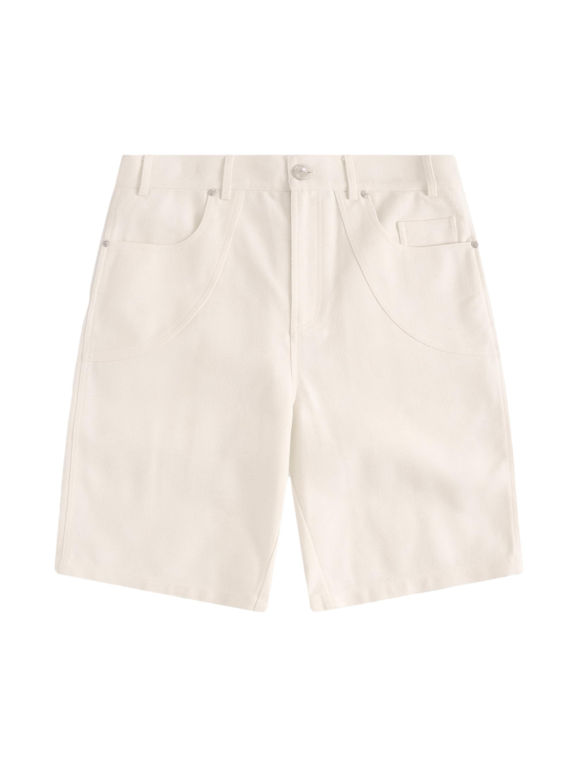 Krost Men's Sands Linen Panel Shorts - Egret