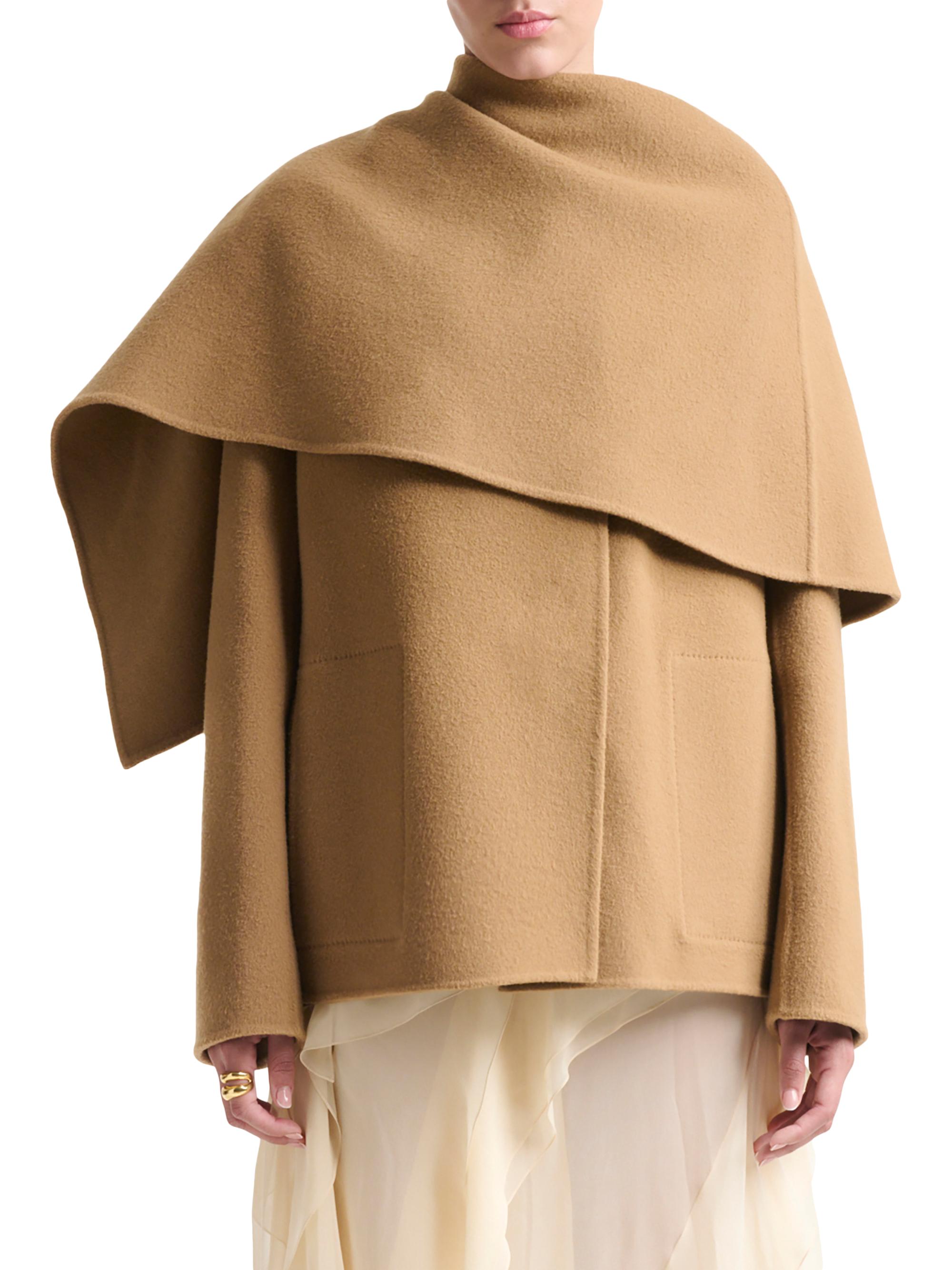 Altuzarra Women's Dak Virgin Wool-Blend Wrap Coat - Saddle