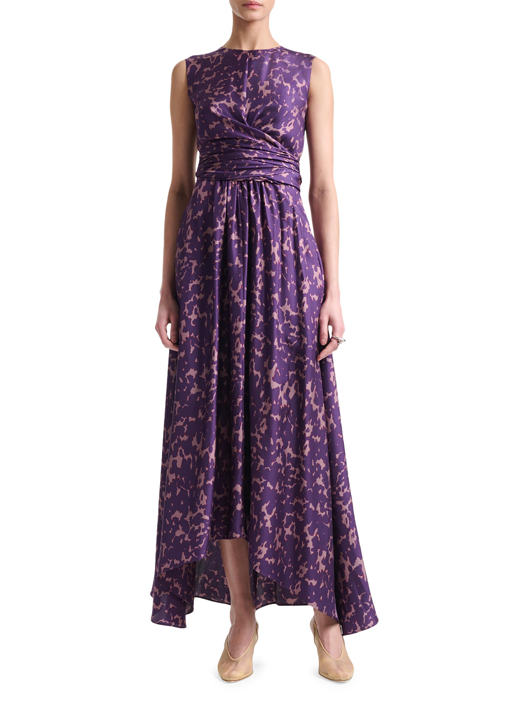 Altuzarra Women's Penny Printed Silk Maxi Dress - Deep Mauve Tortoise