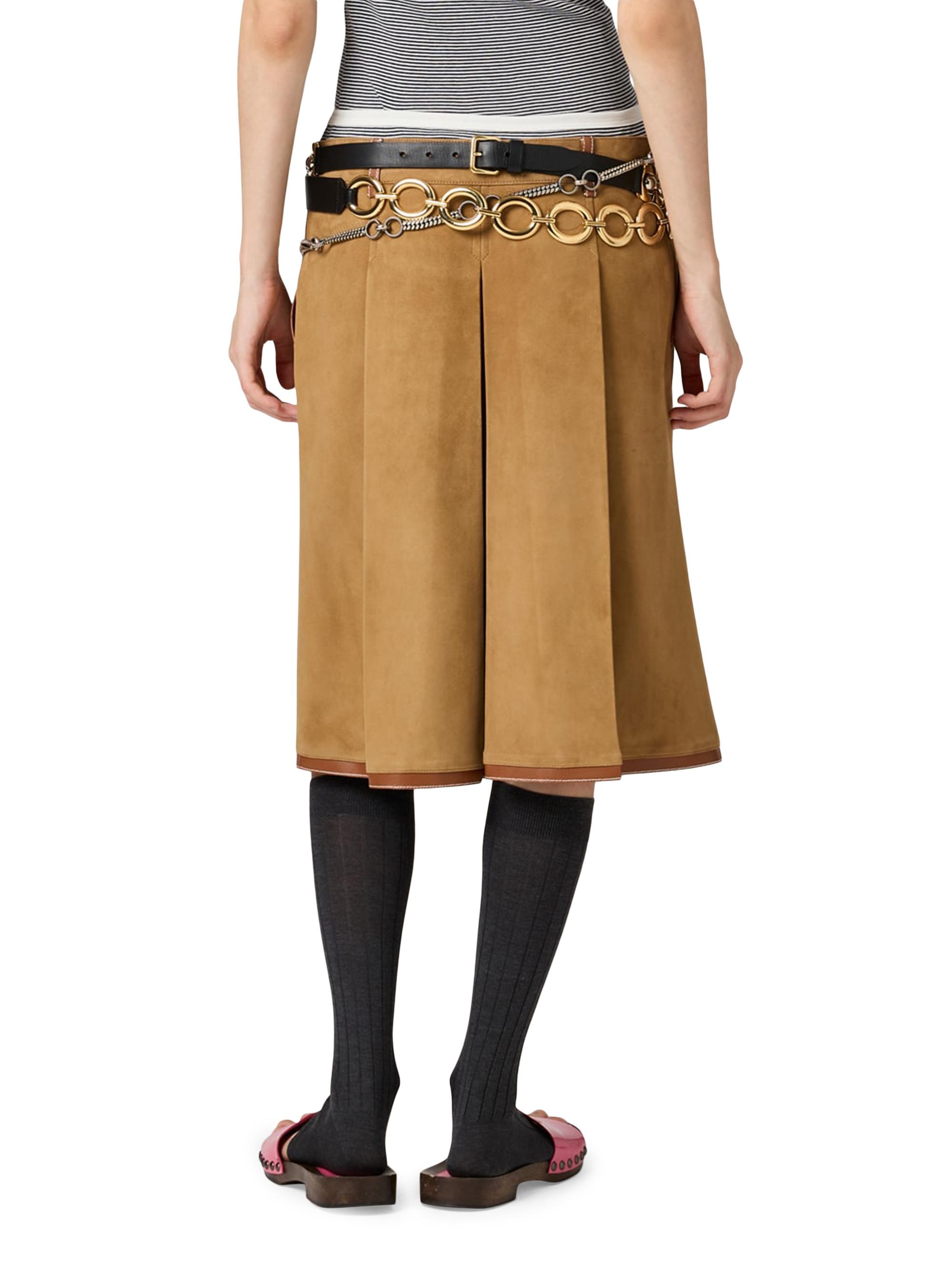 Miu Miu Pleated Suede Skirt | Saks Fifth Avenue
