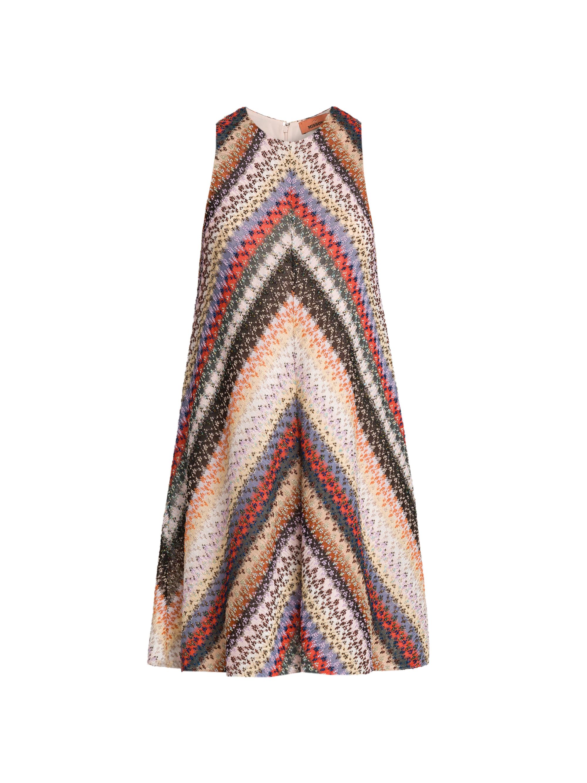 Missoni Women's Chevron Sleeveless A-Line Minidress - Yellow And Purple Tones