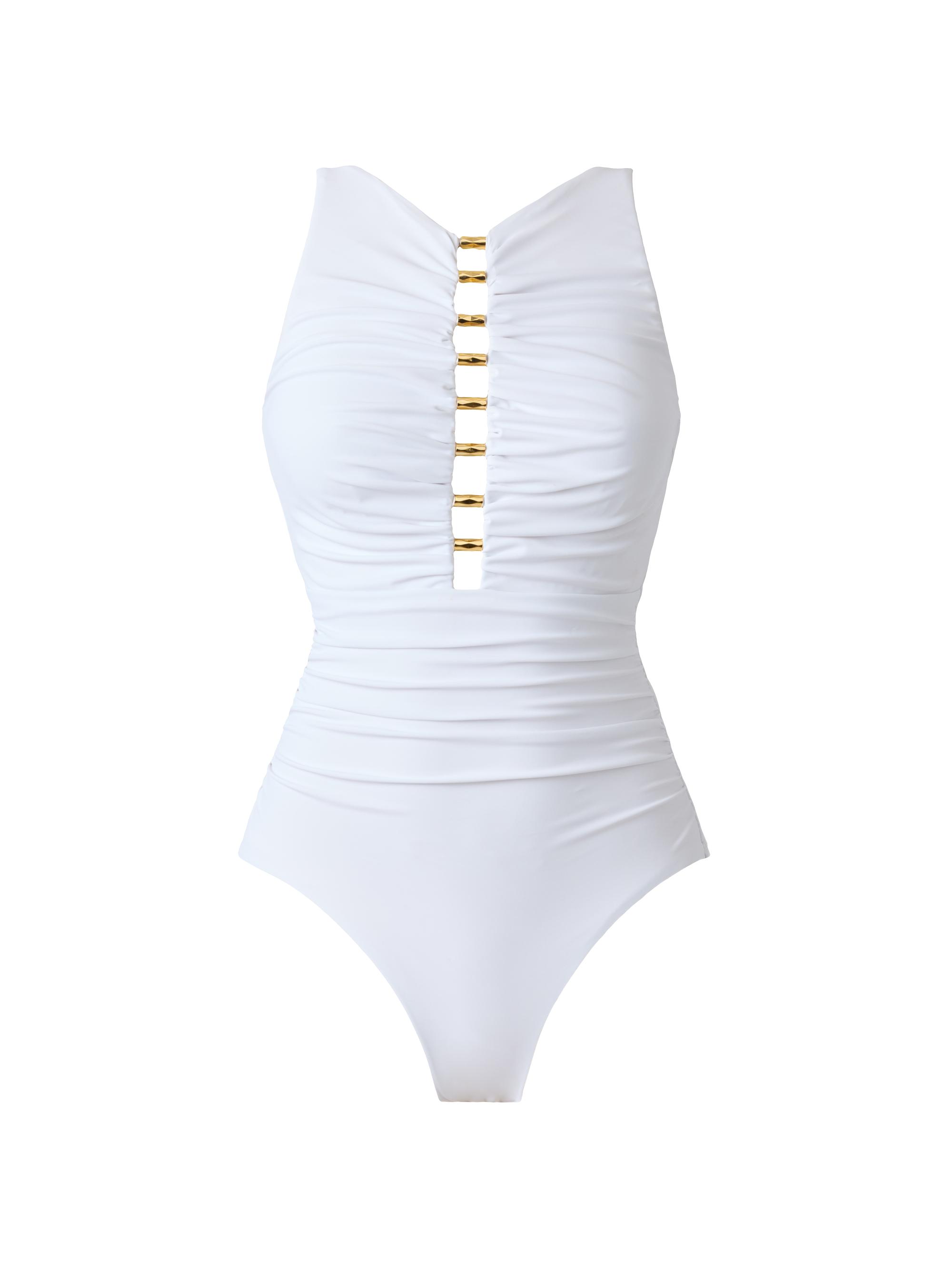 Miraclesuit Swim Women's Razzle Dazzle Swizzle One-Piece Swimsuit - White