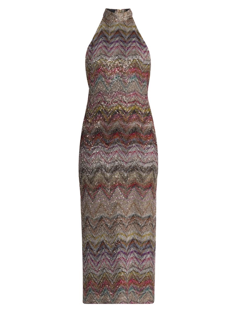 Missoni - Midi dress with halter neck, Women, Multicoloured, Size: 48